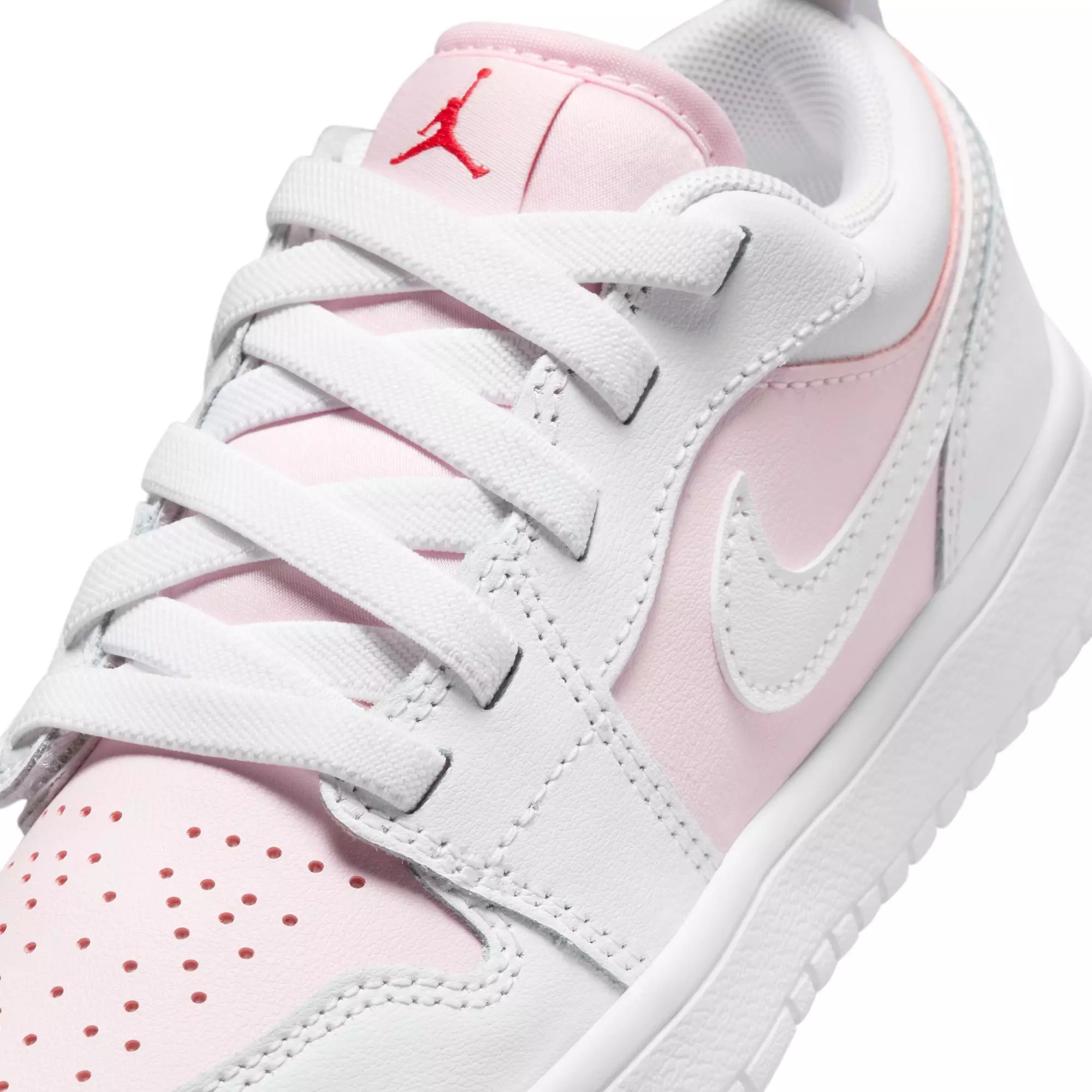 Jordan 1 Low Alt "Pink Foam/White/Fire Red" Preschool Girls' Shoe - PINK/WHITE