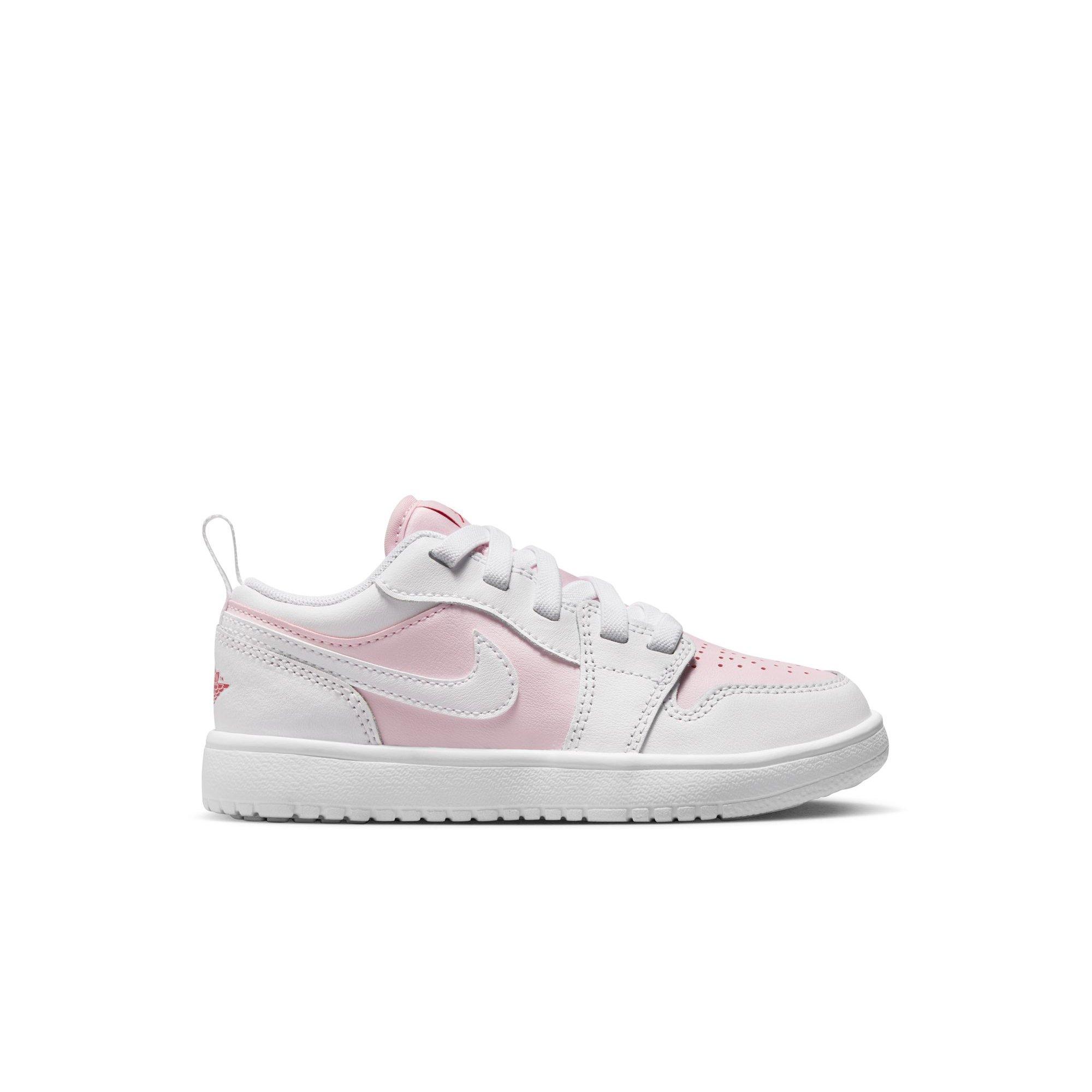 Jordan 1 Low Alt "Pink Foam/White/Fire Red" Preschool Girls' Shoe - PINK/WHITE
