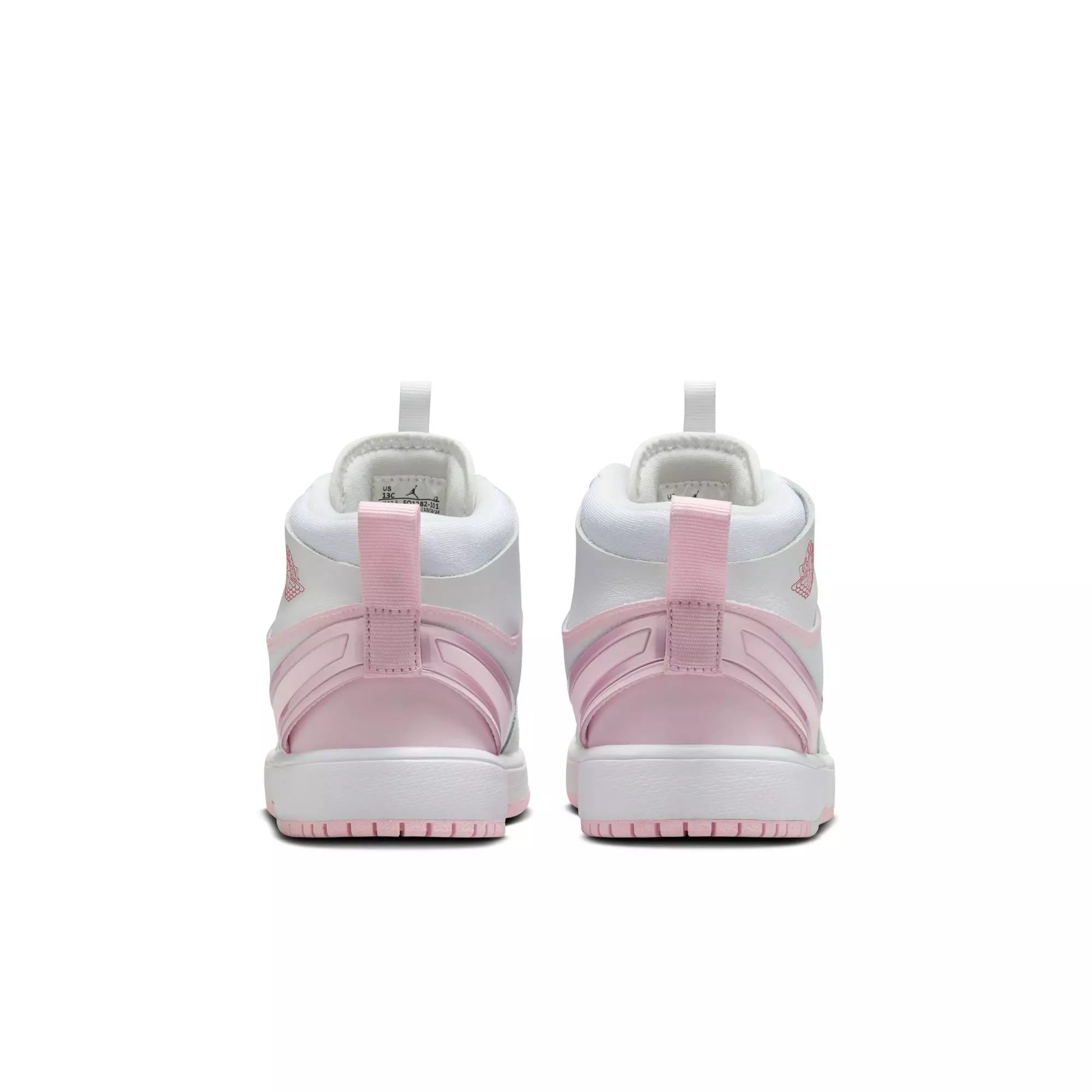 Jordan 1 Mid RM EasyOn "White/Pink Foam/Fire Red" Preschool Girls' Shoe - PINK/WHITE