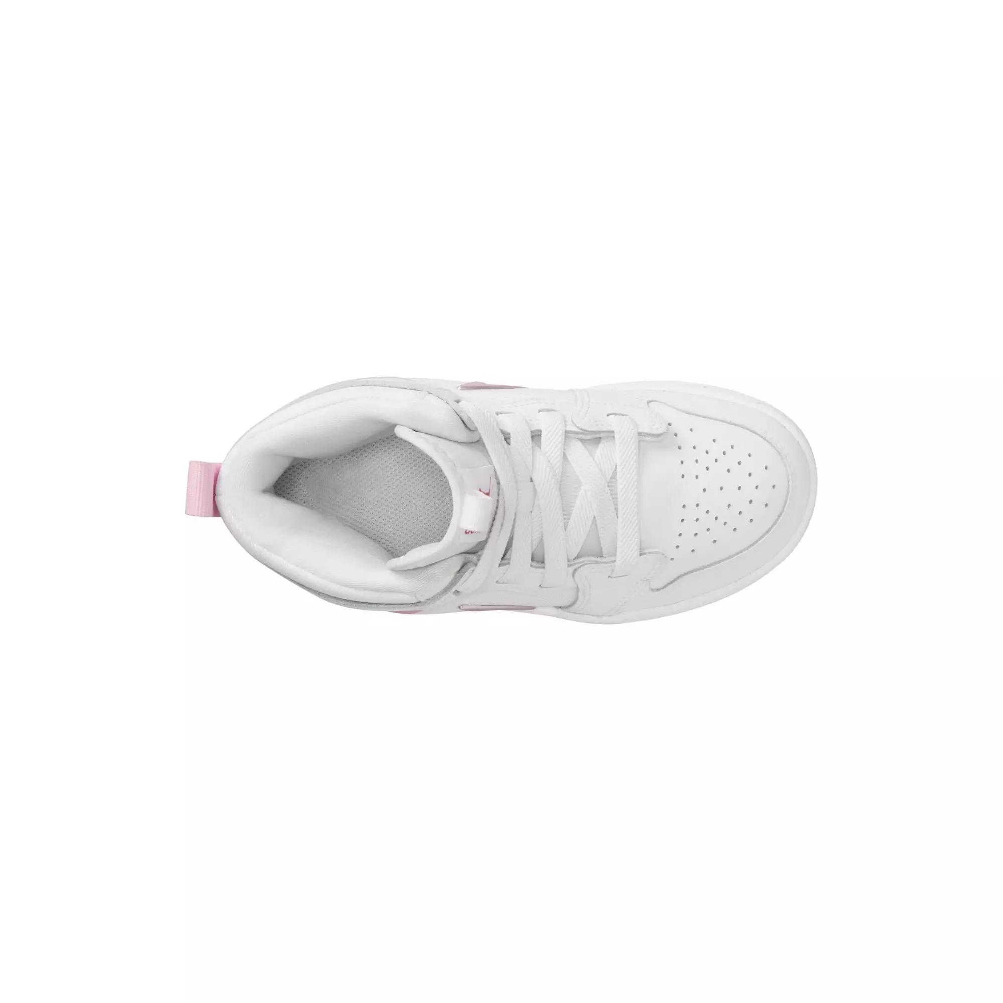 Jordan 1 Mid RM EasyOn "White/Pink Foam/Fire Red" Preschool Girls' Shoe - PINK/WHITE