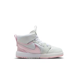 Jordan 1 Mid RM EasyOn "White/Pink Foam/Fire Red" Preschool Girls' Shoe