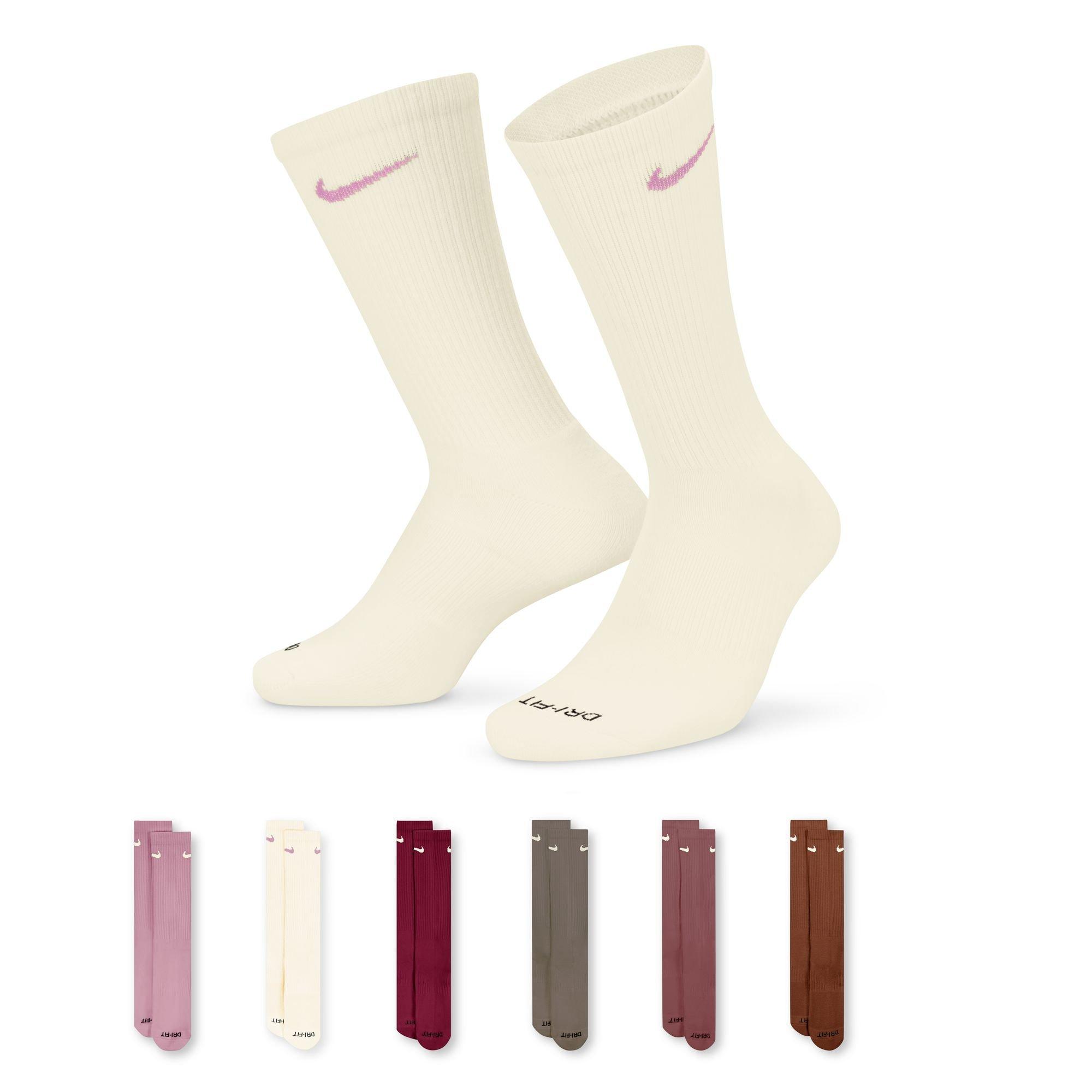 Nike Everyday Plus Cushioned Training Crew Socks (6 Pairs) - PINK/RED