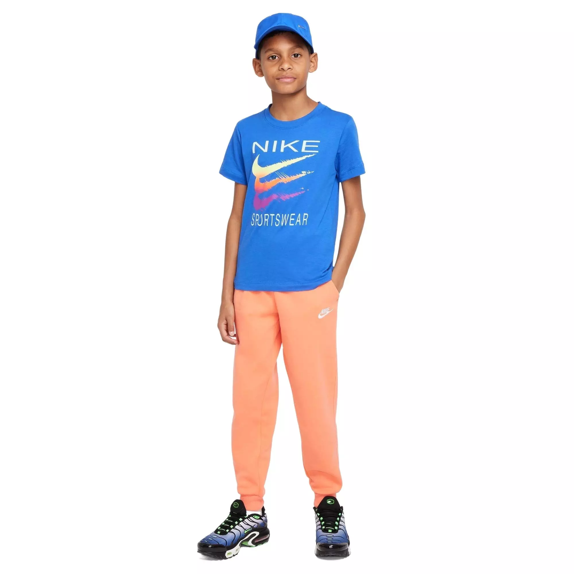Nike Big Boys' Sportswear Brand Mark Tee - Blue - ROYAL