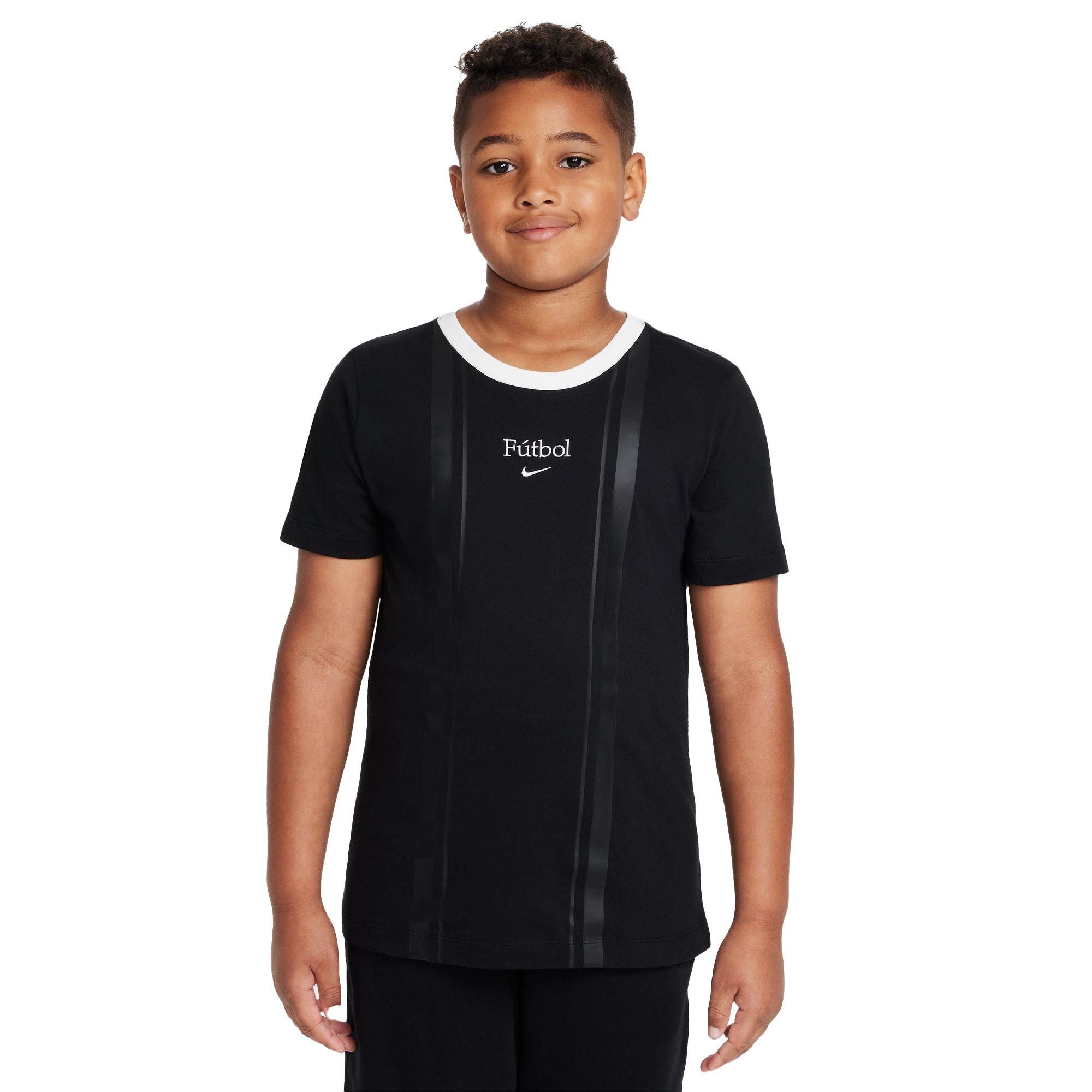 Nike Big Boys' Sportswear Futbol Tee - BLACK Thumbnail View 1