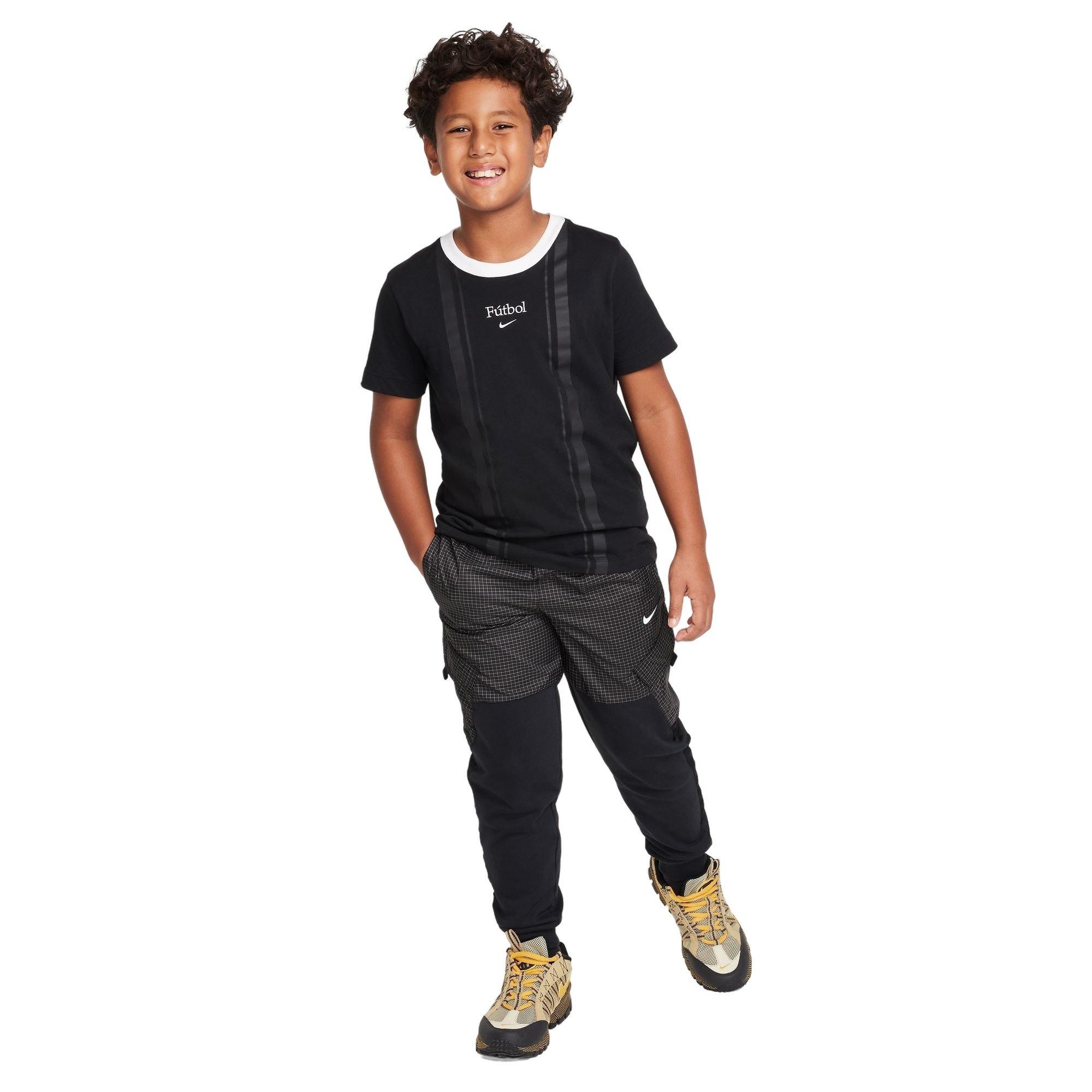 Nike Big Boys' Sportswear Futbol Tee - BLACK Thumbnail View 3