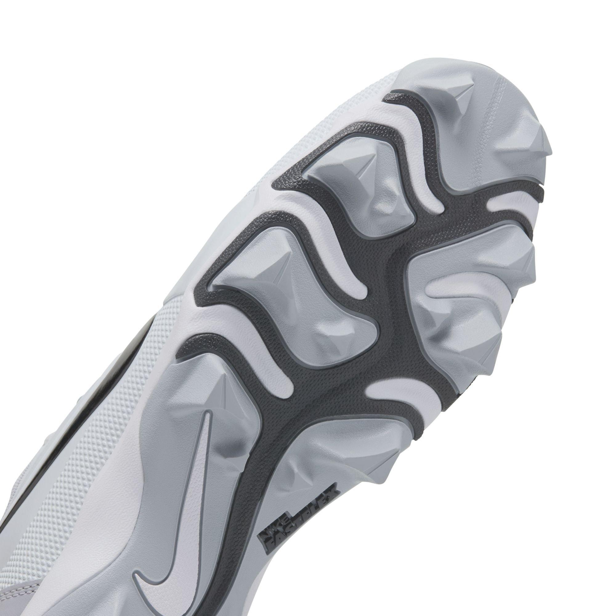 Nike Force Trout 9 Keystone Pure Platinum Wolf Grey White Baseball Cleat NWOB Nike Force Trout 9 Keystone GS White / Pure Platinum / Red  main image 3