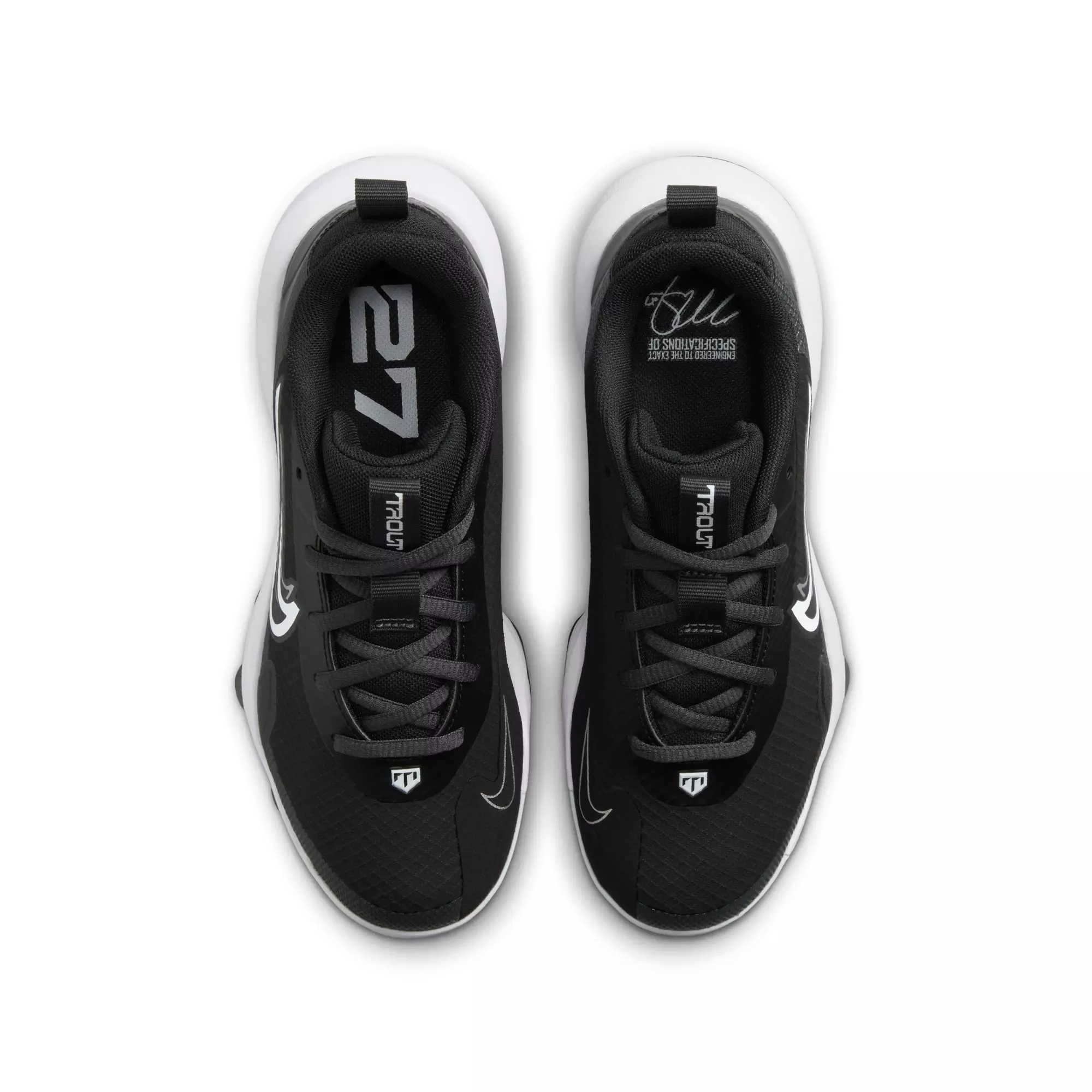 Nike Force Trout 9 Pro MCS "Black/White/Anthracite/Silver" Grade School Boys' Baseball Cleat - BLACK/WHITE