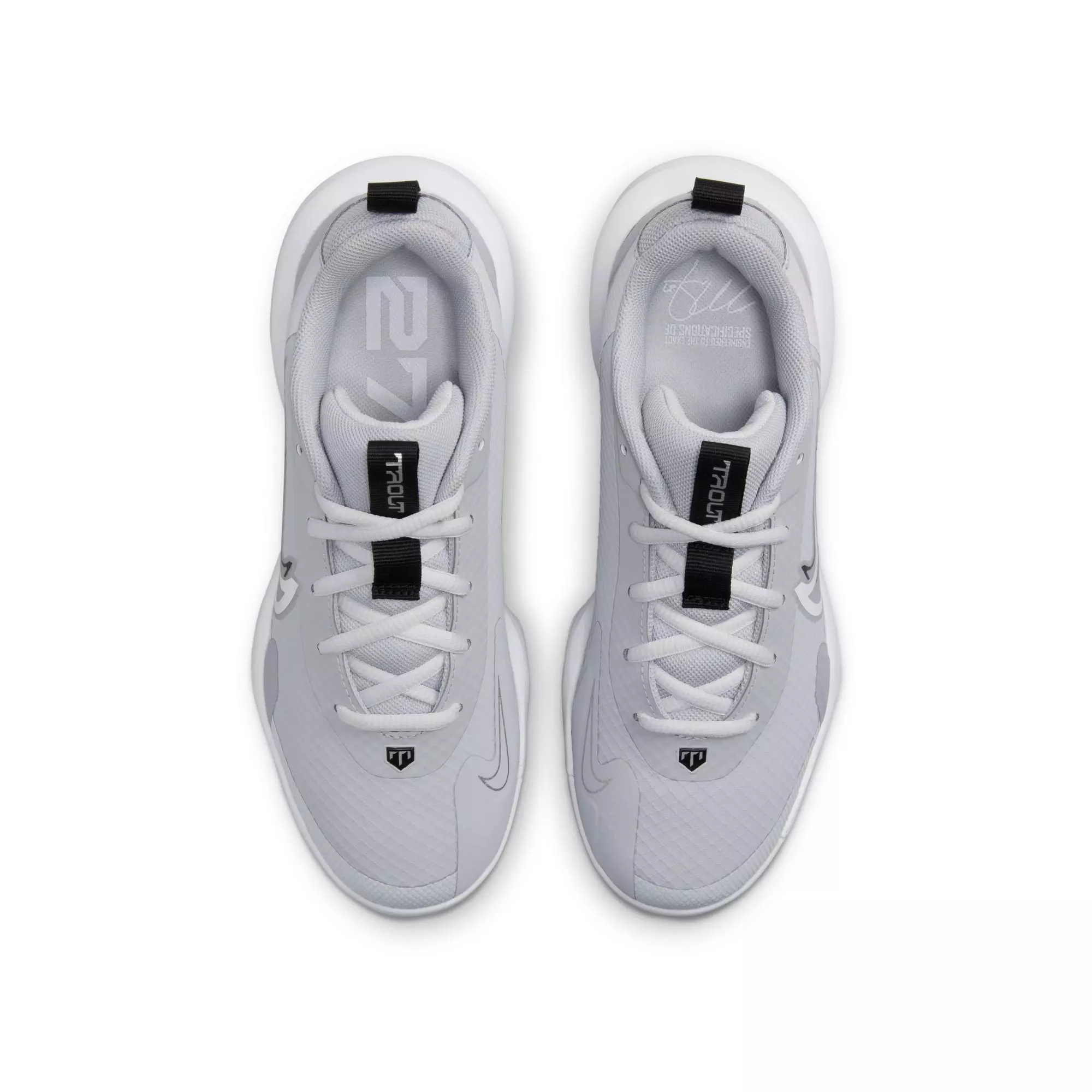 Nike Force Trout 9 Pro MCS "Wolf Grey/White/Pure Platinum/Black" Grade School Boys' Baseball Cleat - GREY/BLACK