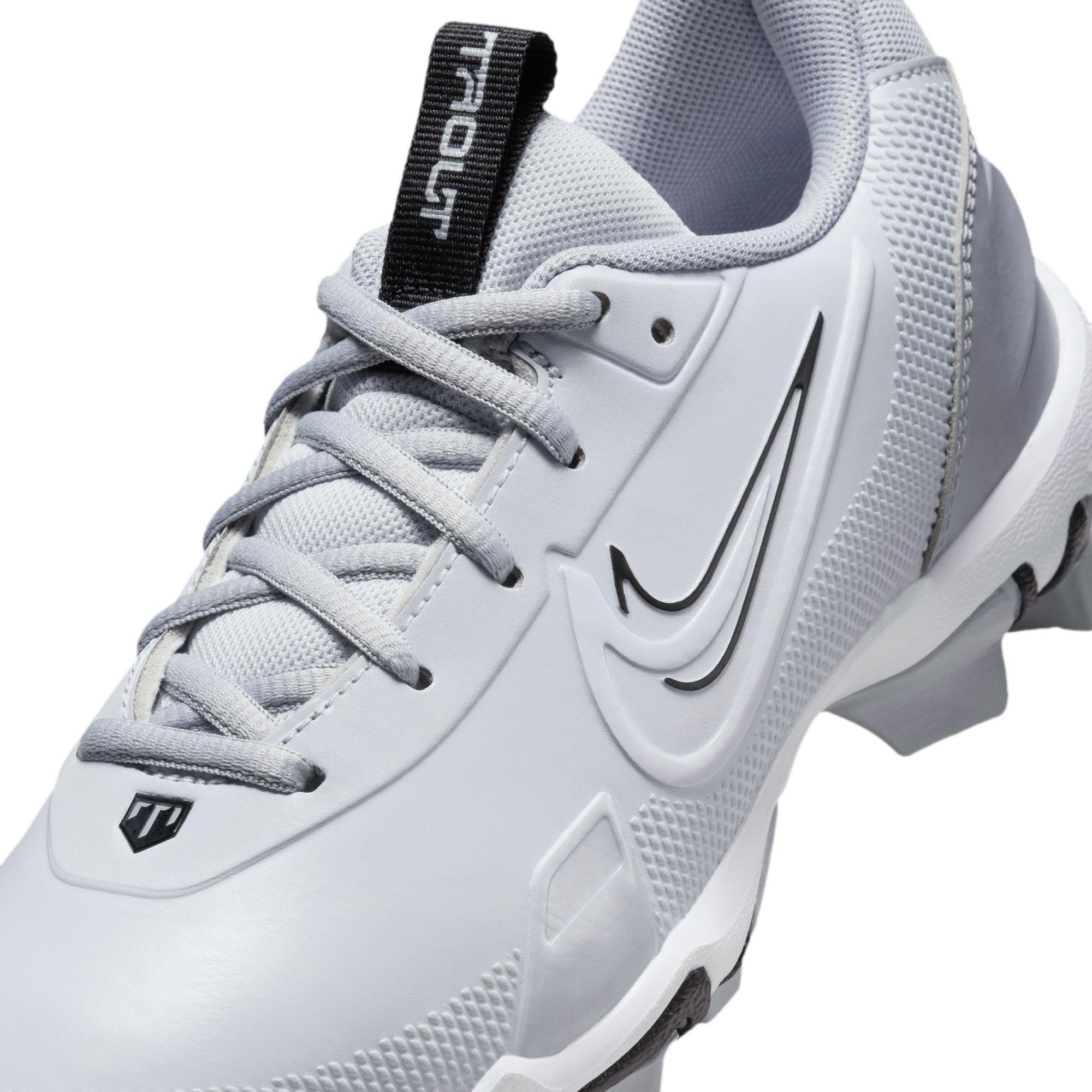 Nike Force Trout 9 Keystone Pure Platinum Wolf Grey White Baseball Cleat NWOB Nike Force Trout 9 Keystone GS White / Pure Platinum / Red  main image 2