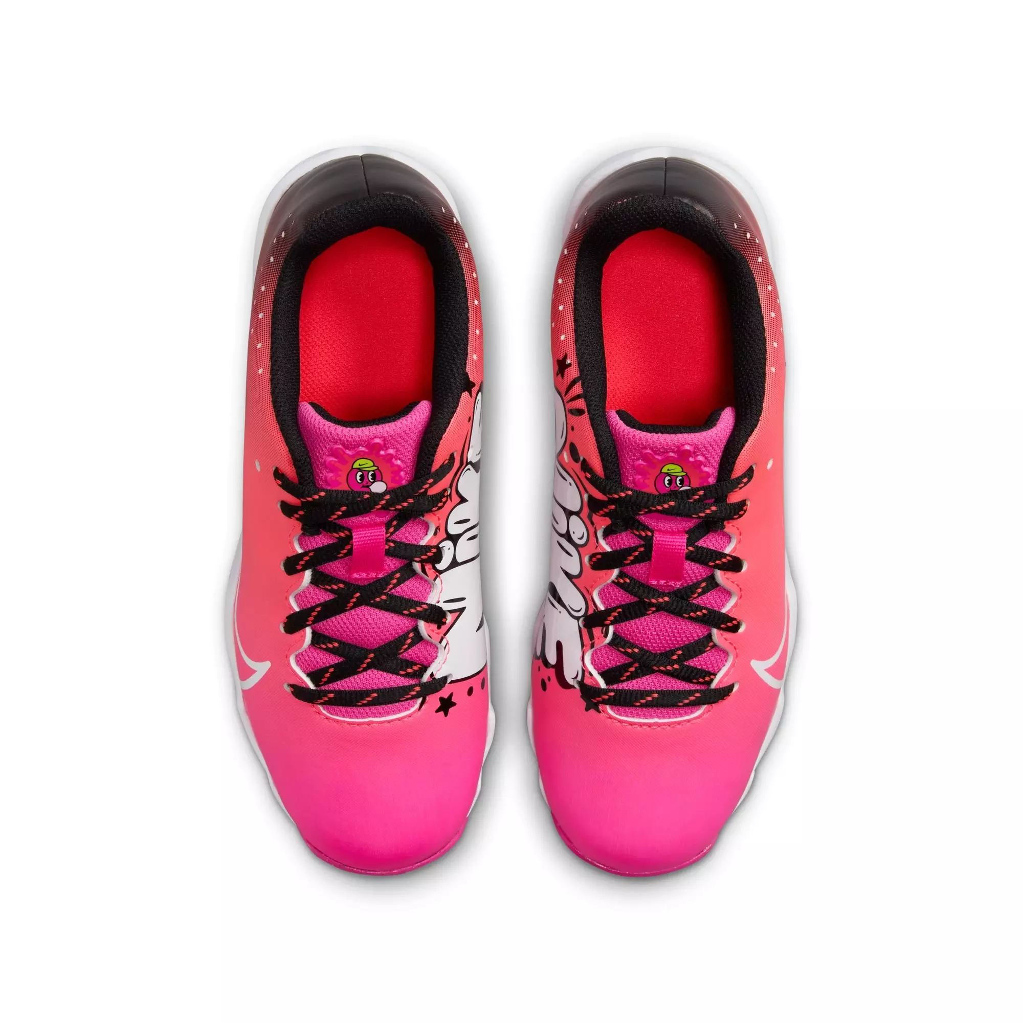 Nike Hyperdiamond 4 Keystone GG "Fuchsia/White/Hot Punch/Black" Preschool Girls' Softball Cleat - PINK/BLACK