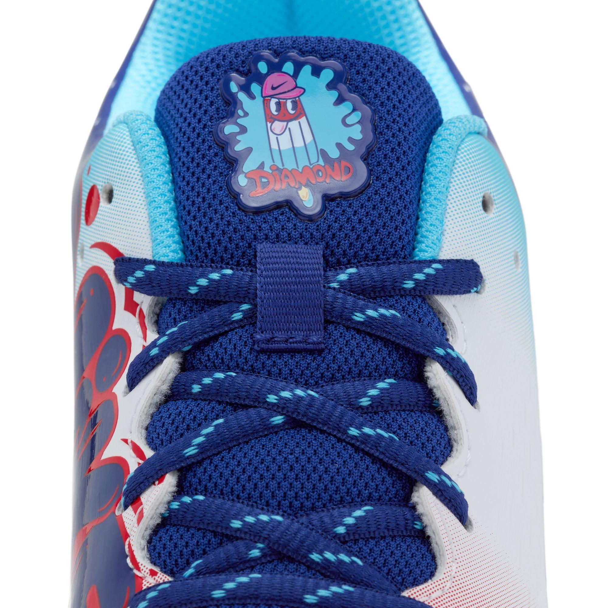 Nike Hyperdiamond 4 Keystone GG Preschool Girls' "Crimson/Royal Blue/Baltic Blue" Softball Cleat