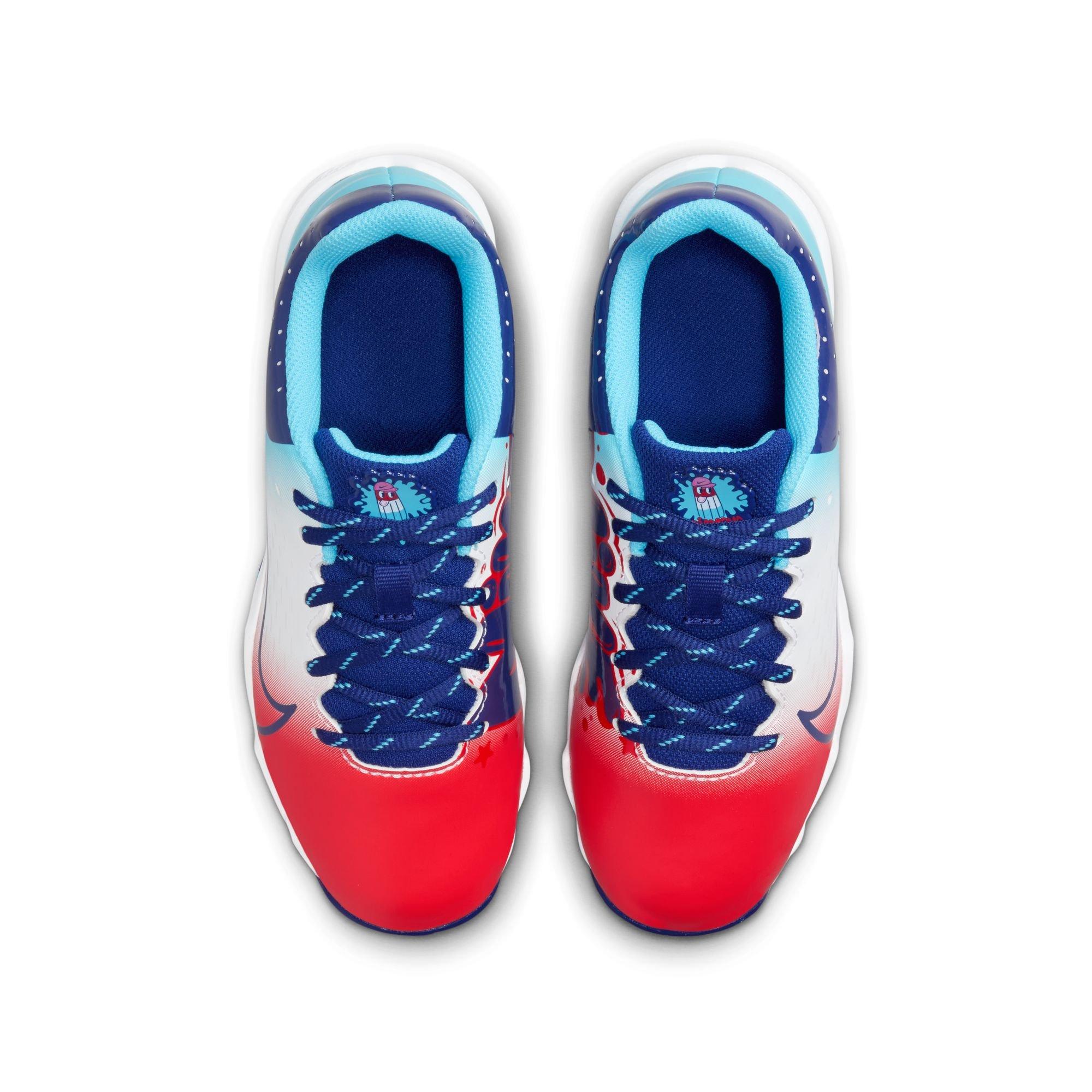 Nike Hyperdiamond 4 Keystone GG Preschool Girls' "Crimson/Royal Blue/Baltic Blue" Softball Cleat