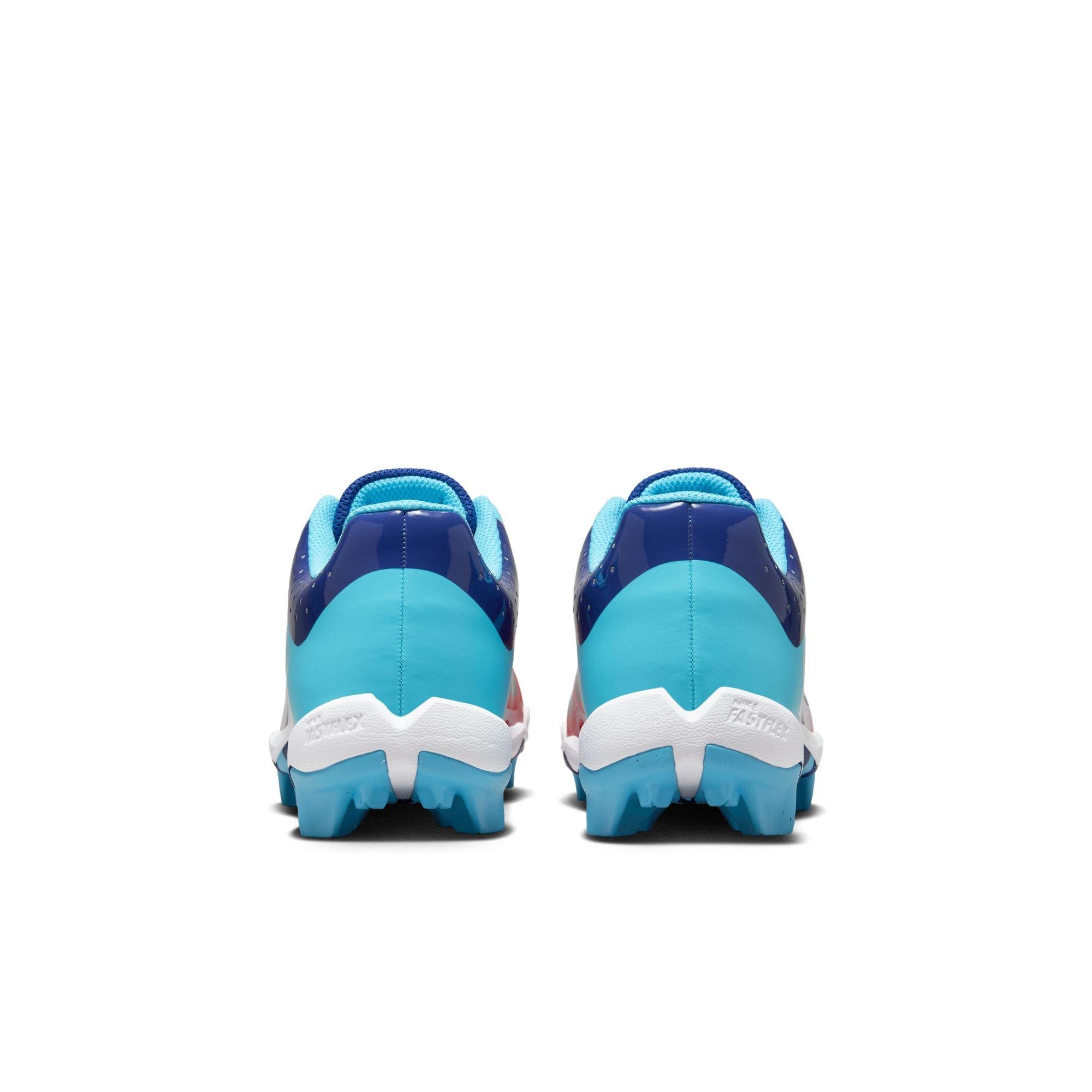 Nike Hyperdiamond 4 Keystone GG Preschool Girls' "Crimson/Royal Blue/Baltic Blue" Softball Cleat