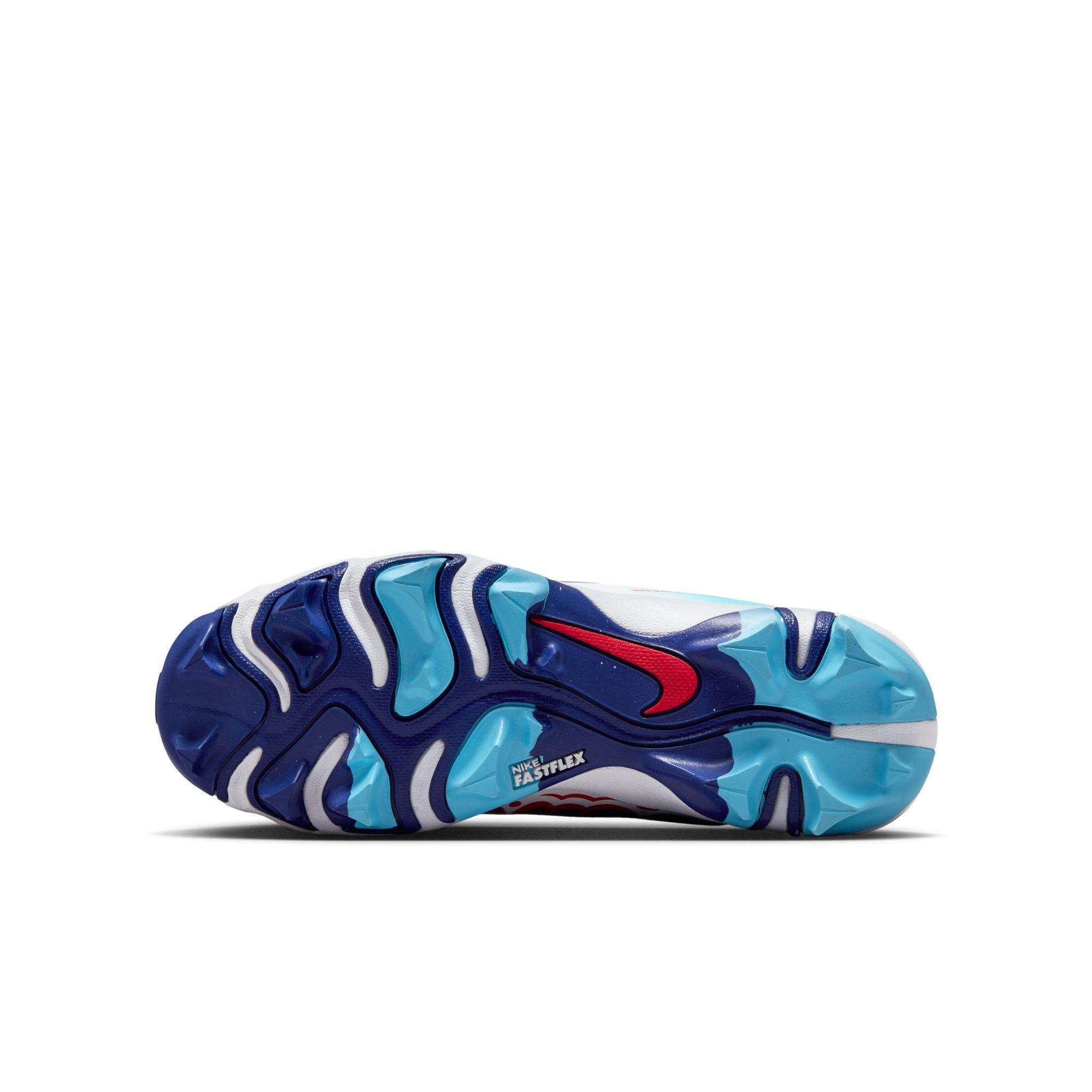 Nike Hyperdiamond 4 Keystone GG Preschool Girls' "Crimson/Royal Blue/Baltic Blue" Softball Cleat