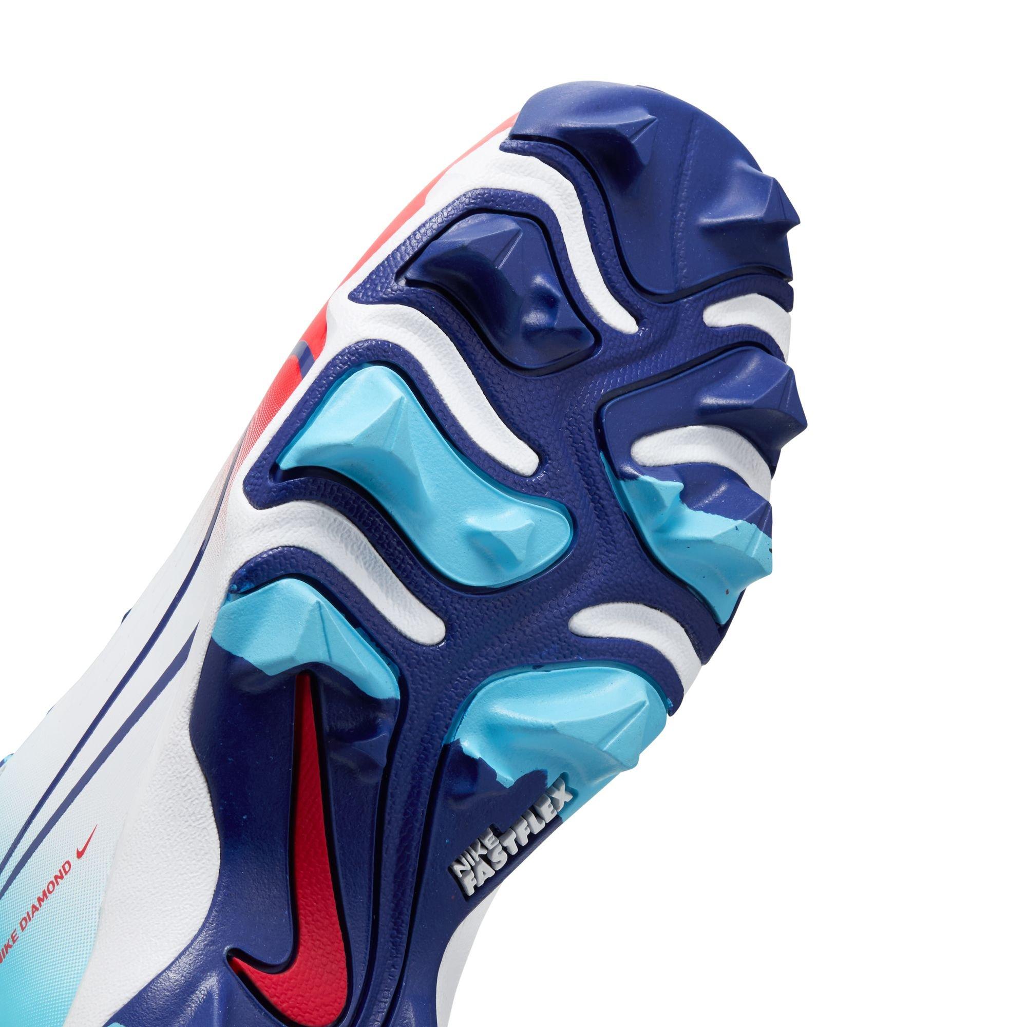 Nike Hyperdiamond 4 Keystone GG Preschool Girls' "Crimson/Royal Blue/Baltic Blue" Softball Cleat