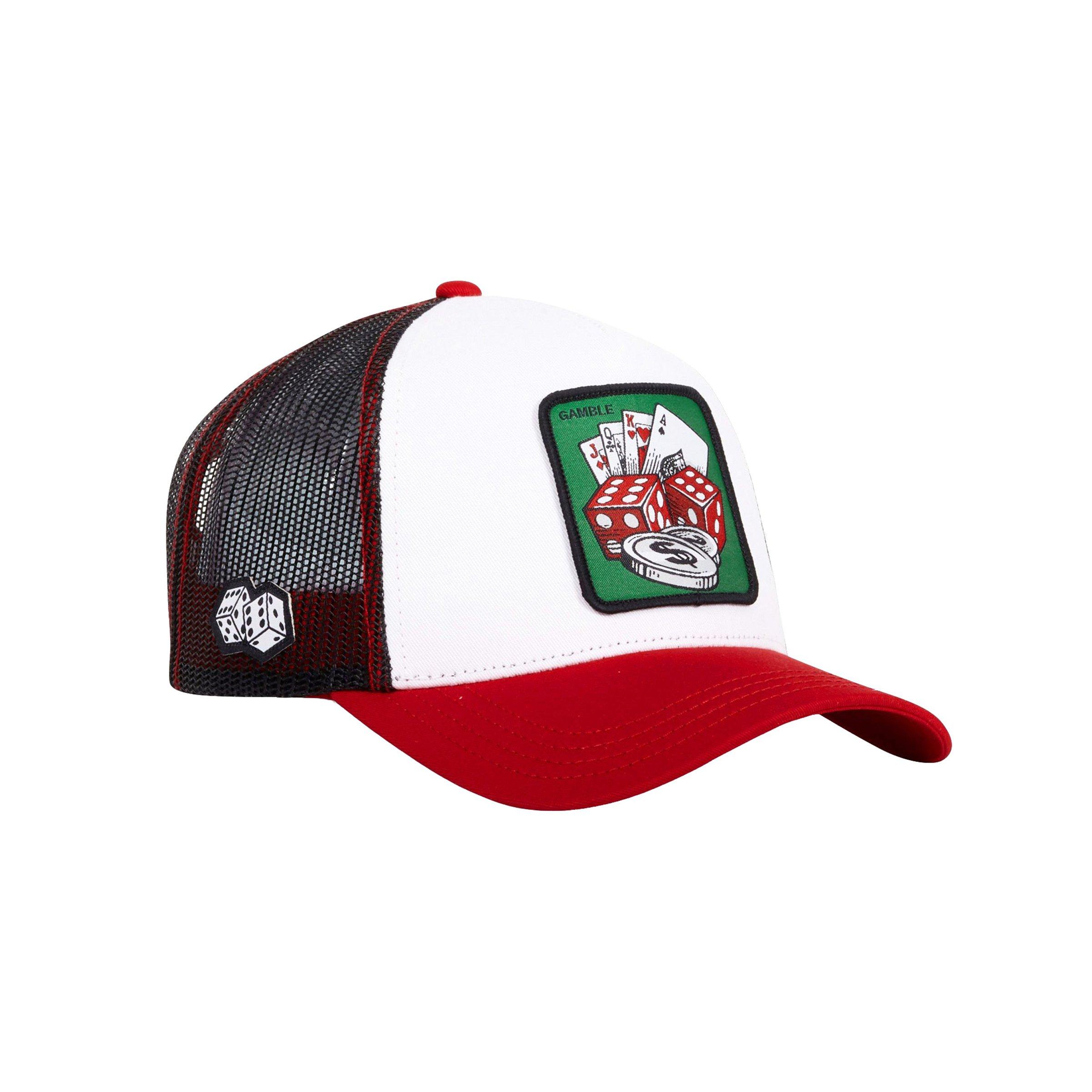 Capslab Gamble Trucker Snapback Hat-White/Red - WHITE/RED Thumbnail View 2