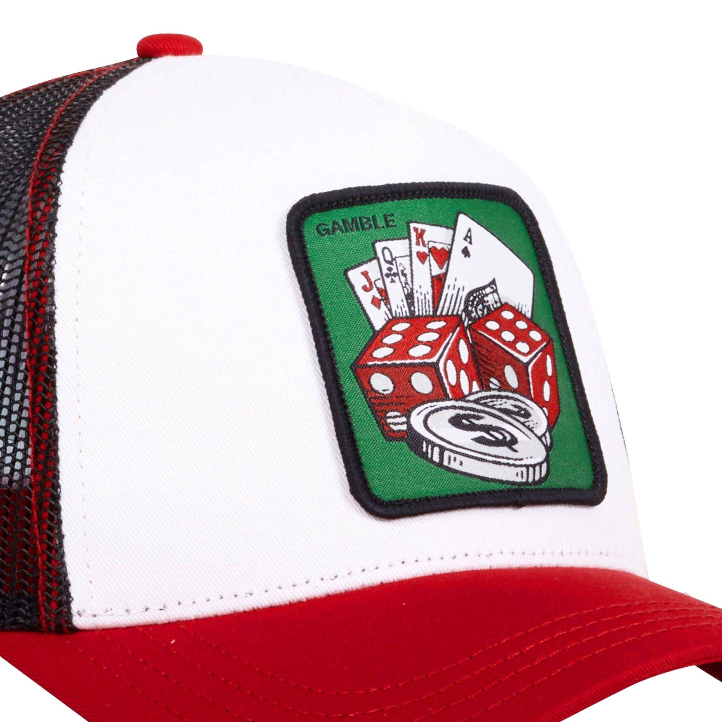 Capslab Gamble Trucker Snapback Hat-White/Red - WHITE/RED Thumbnail View 4