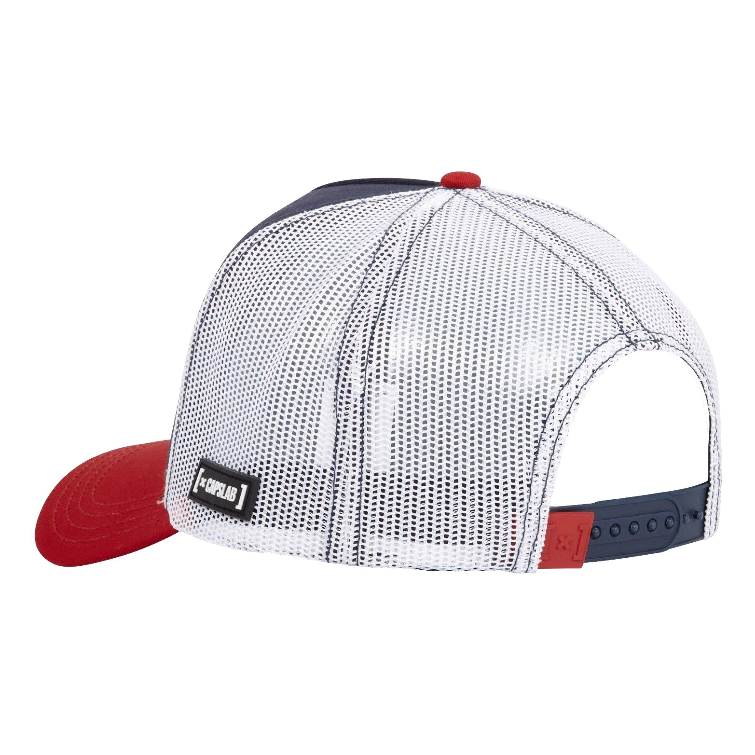 Men's Capslab Red Snake Trucker Cap-Navy/Red