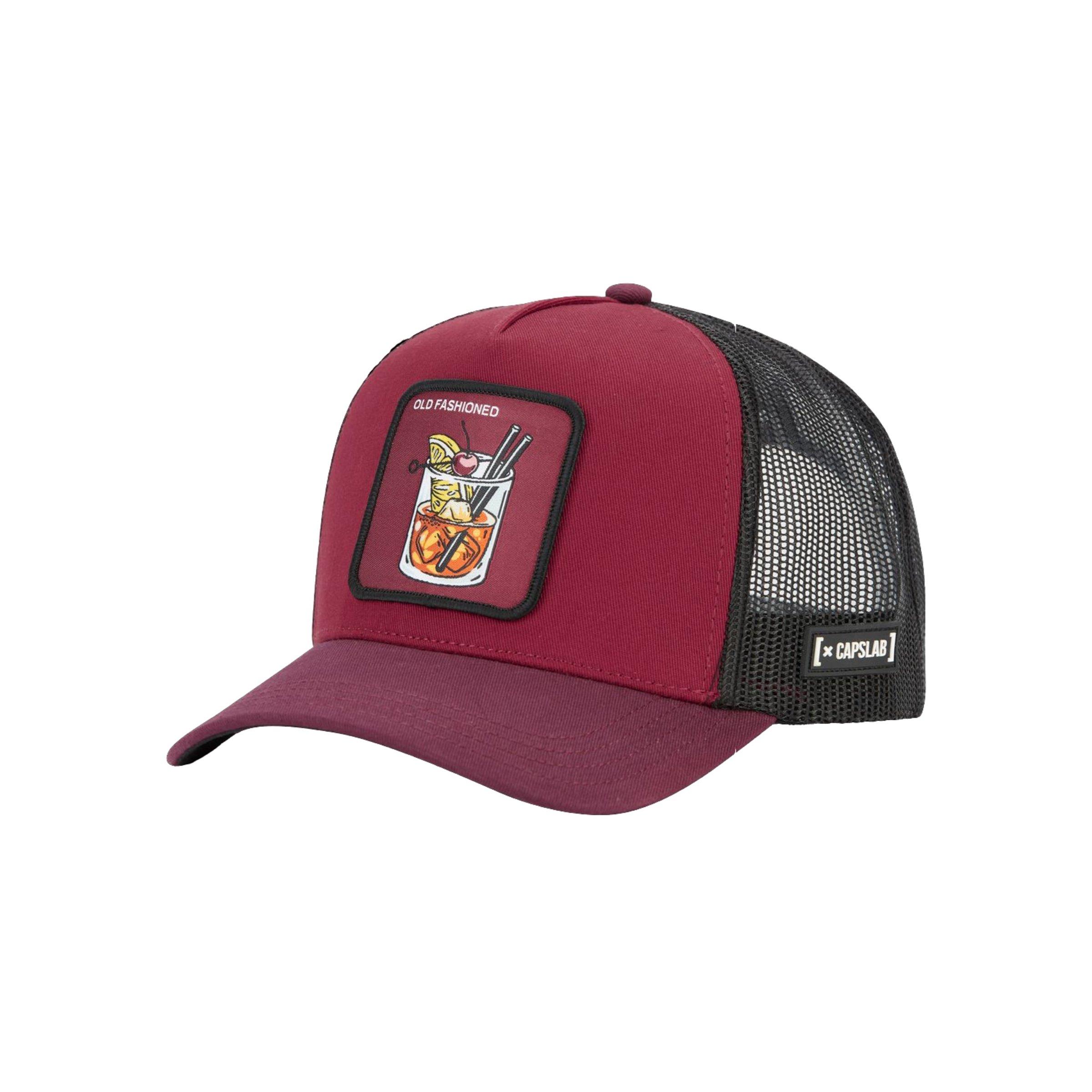 Capslab Old Fashioned Trucker Cap-Burgundy/Black - BURGUNDY