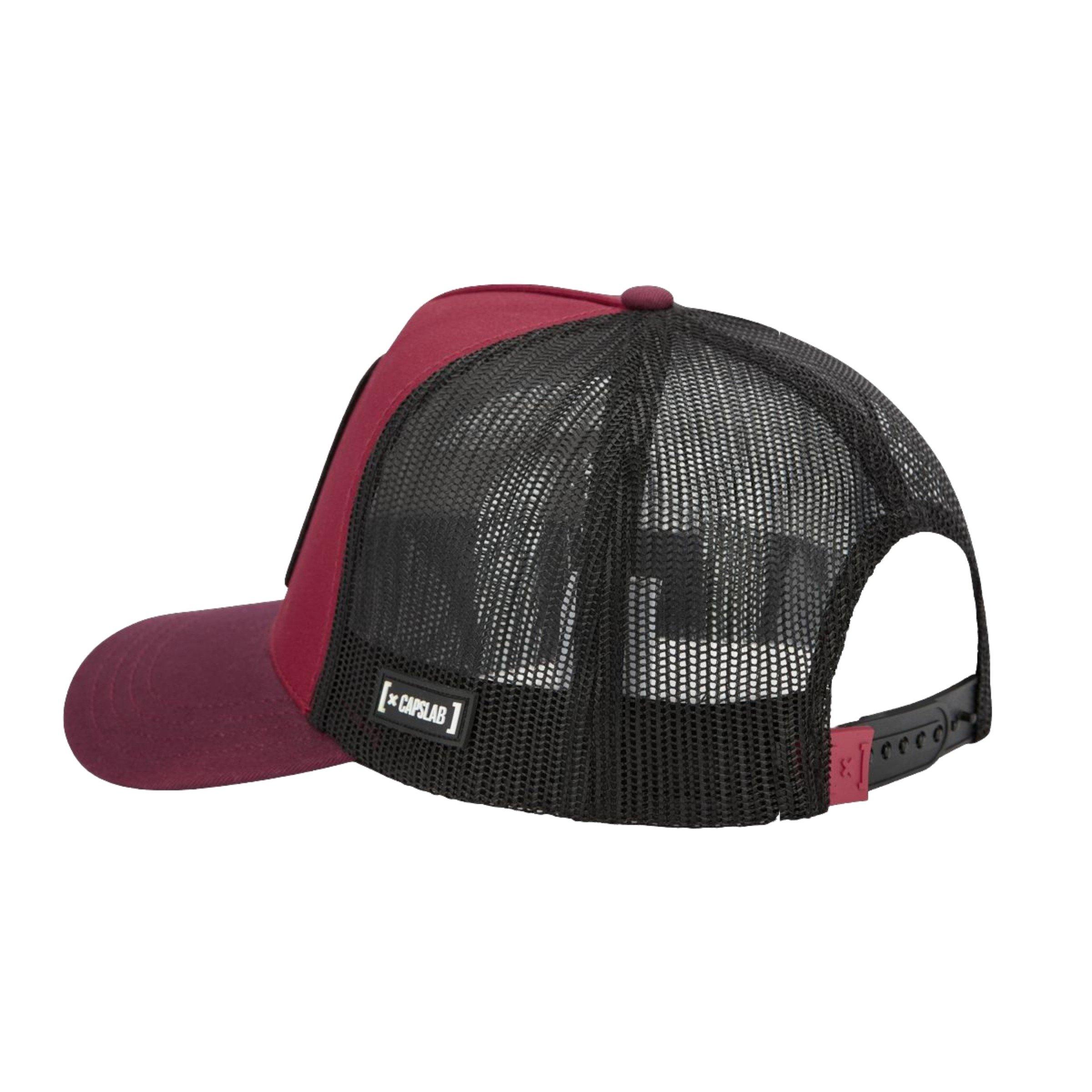 Men's Capslab Old Fashioned Trucker Cap-Burgundy/Black