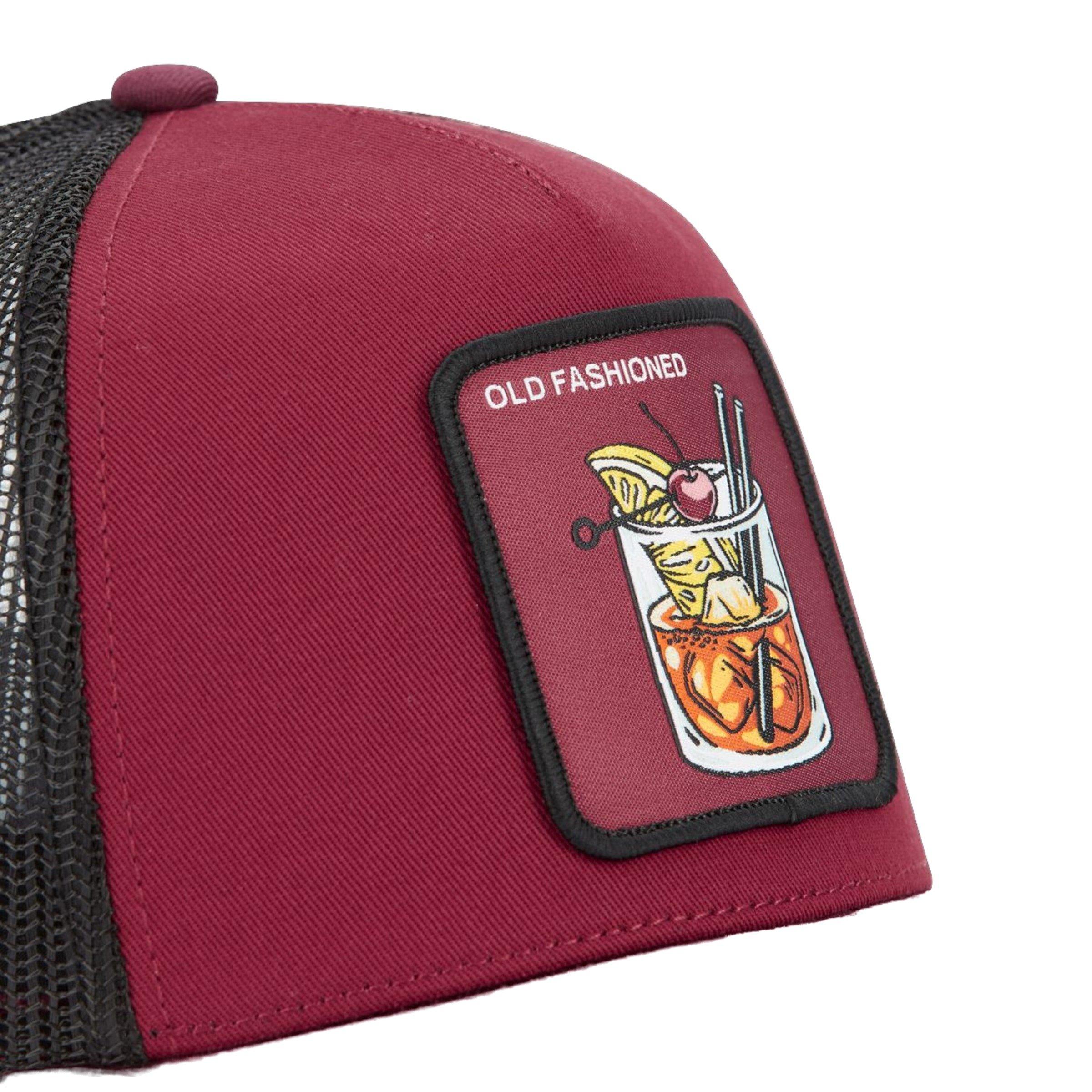 Men's Capslab Old Fashioned Trucker Cap-Burgundy/Black