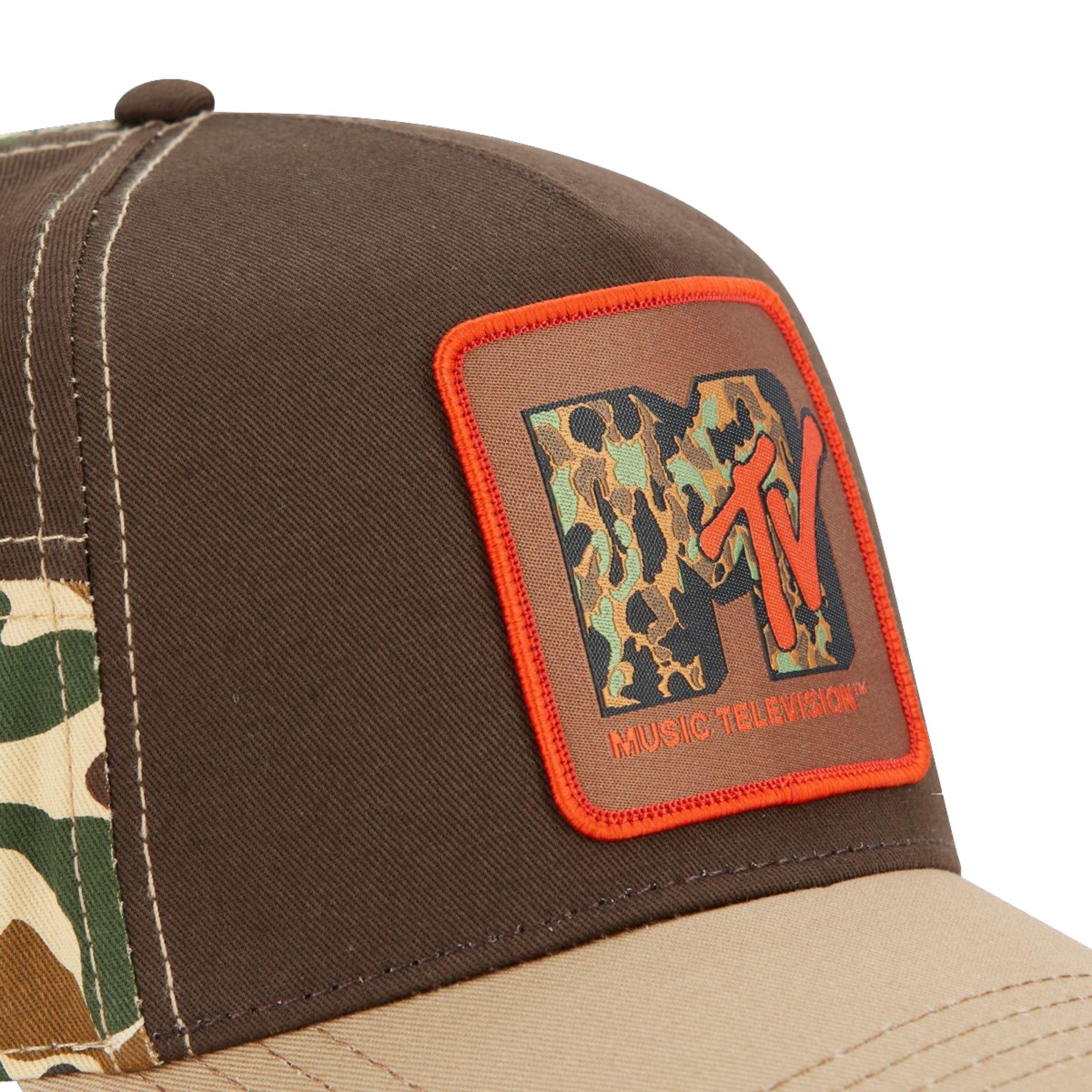 Men's Capslab MTV Camo Trucker Cap-Camo/Brown