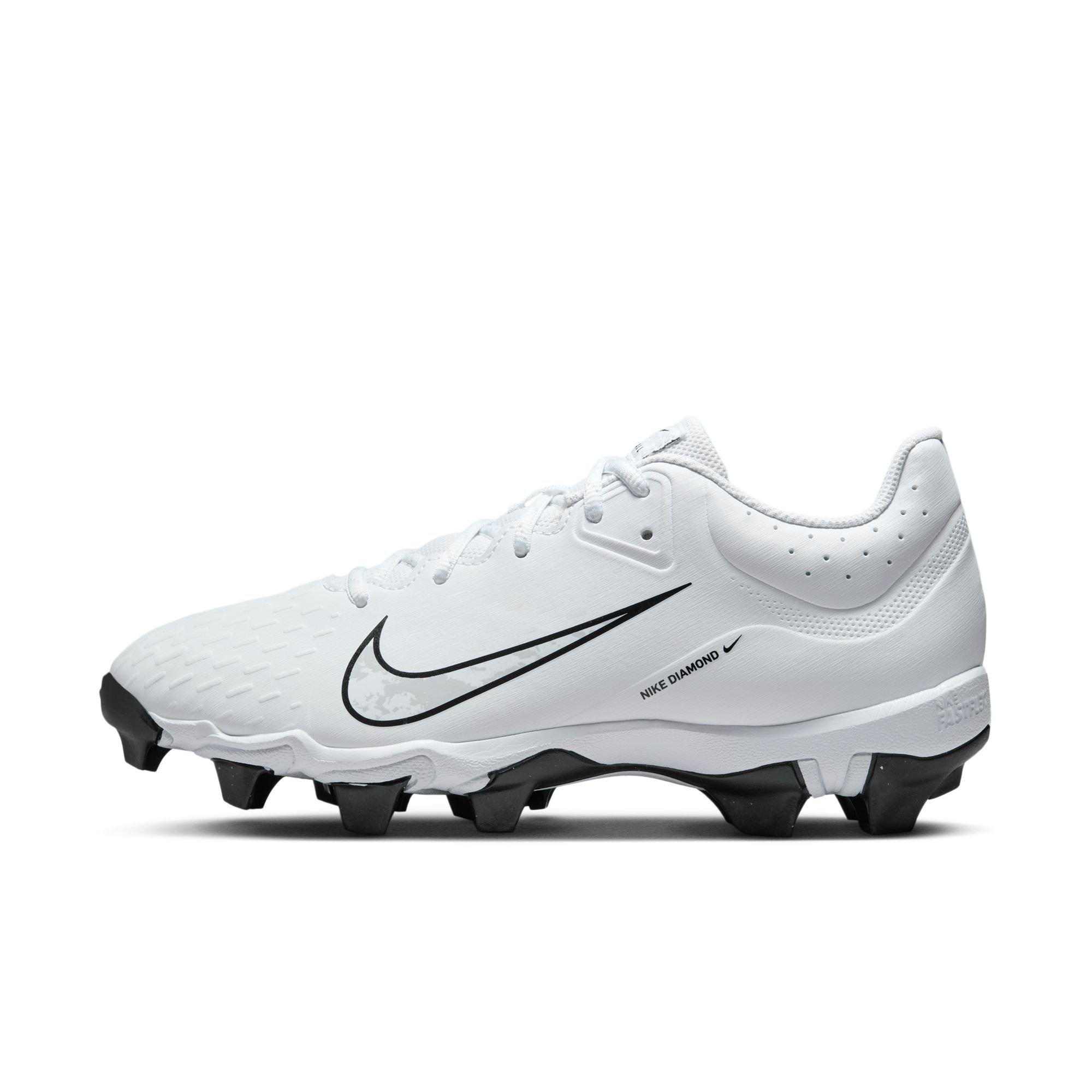 Nike Hyperdiamond 4 Keystone "White/Pure Platinum/Black" Women's Softball Cleat - WHITE/BLACK Thumbnail View 3