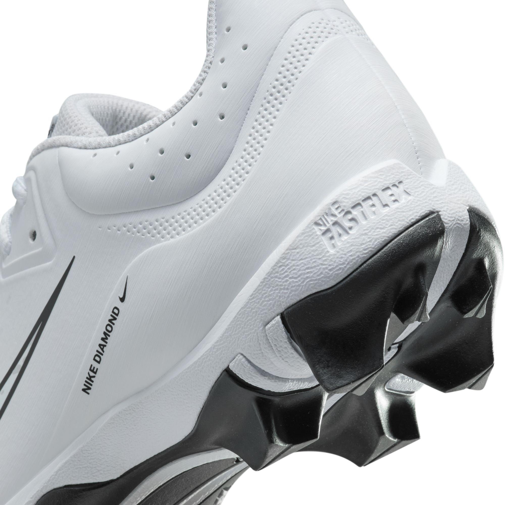 Nike Hyperdiamond 4 Keystone "White/Pure Platinum/Black" Women's Softball Cleat - WHITE/BLACK Thumbnail View 12