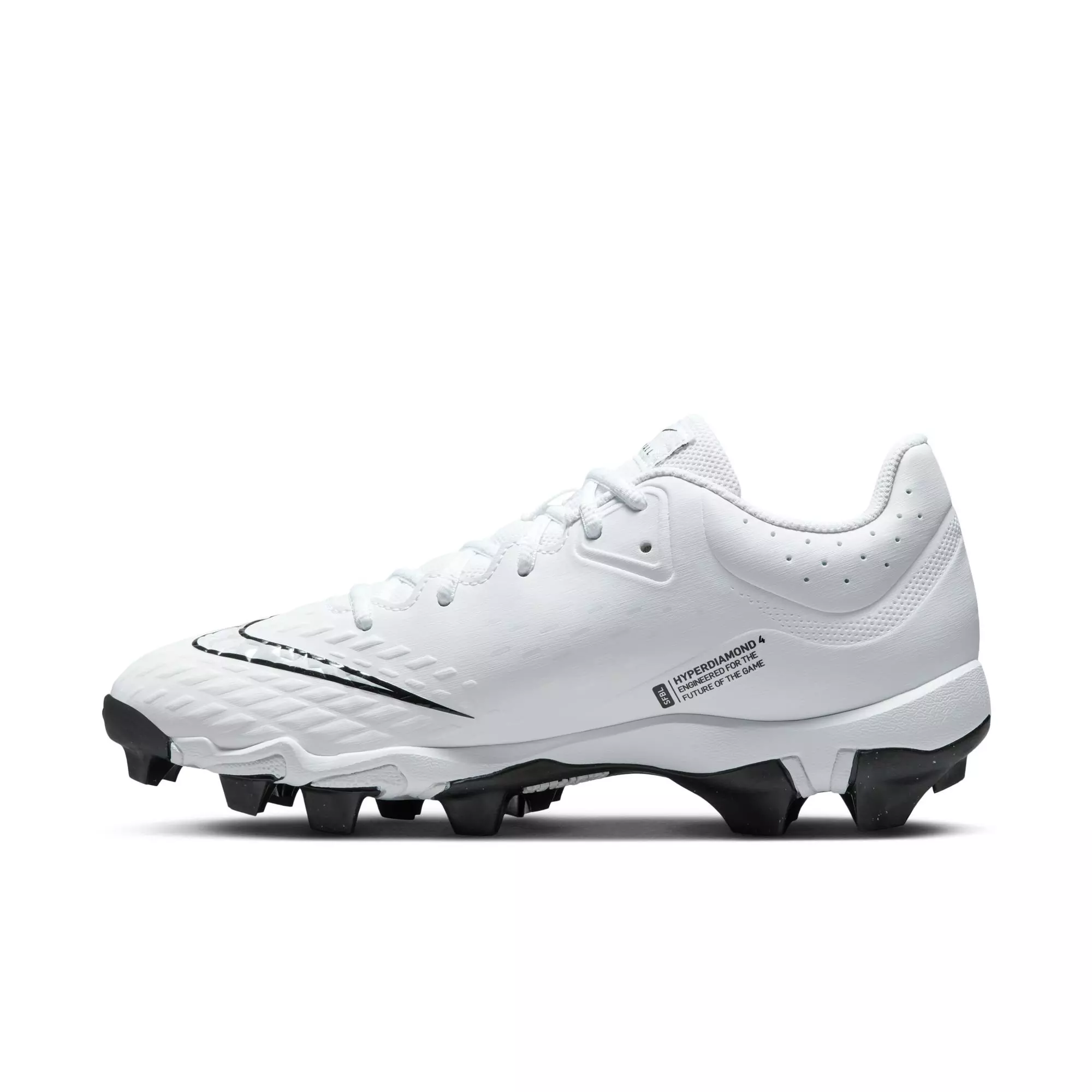 Nike Hyperdiamond 4 Keystone "White/Pure Platinum/Black" Women's Softball Cleat