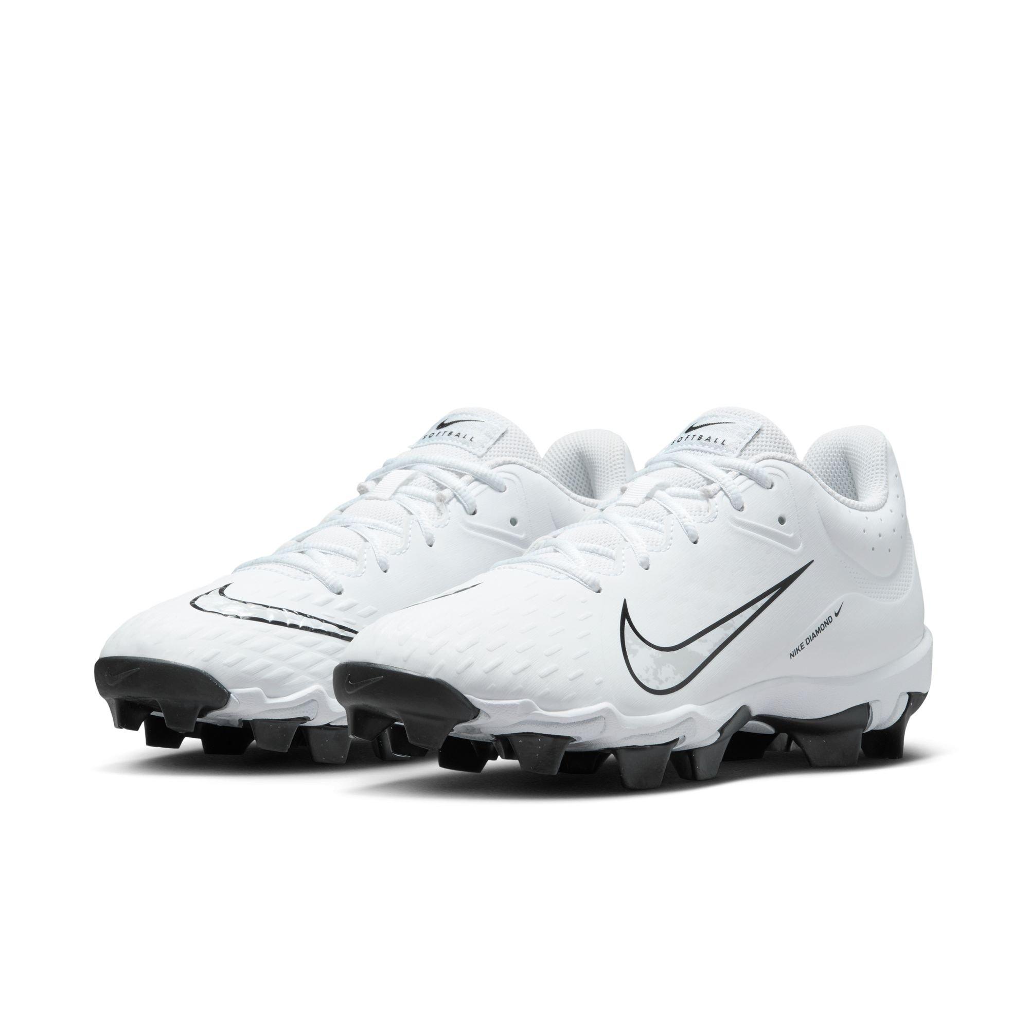 Nike Hyperdiamond 4 Keystone "White/Pure Platinum/Black" Women's Softball Cleat - WHITE/BLACK Thumbnail View 5