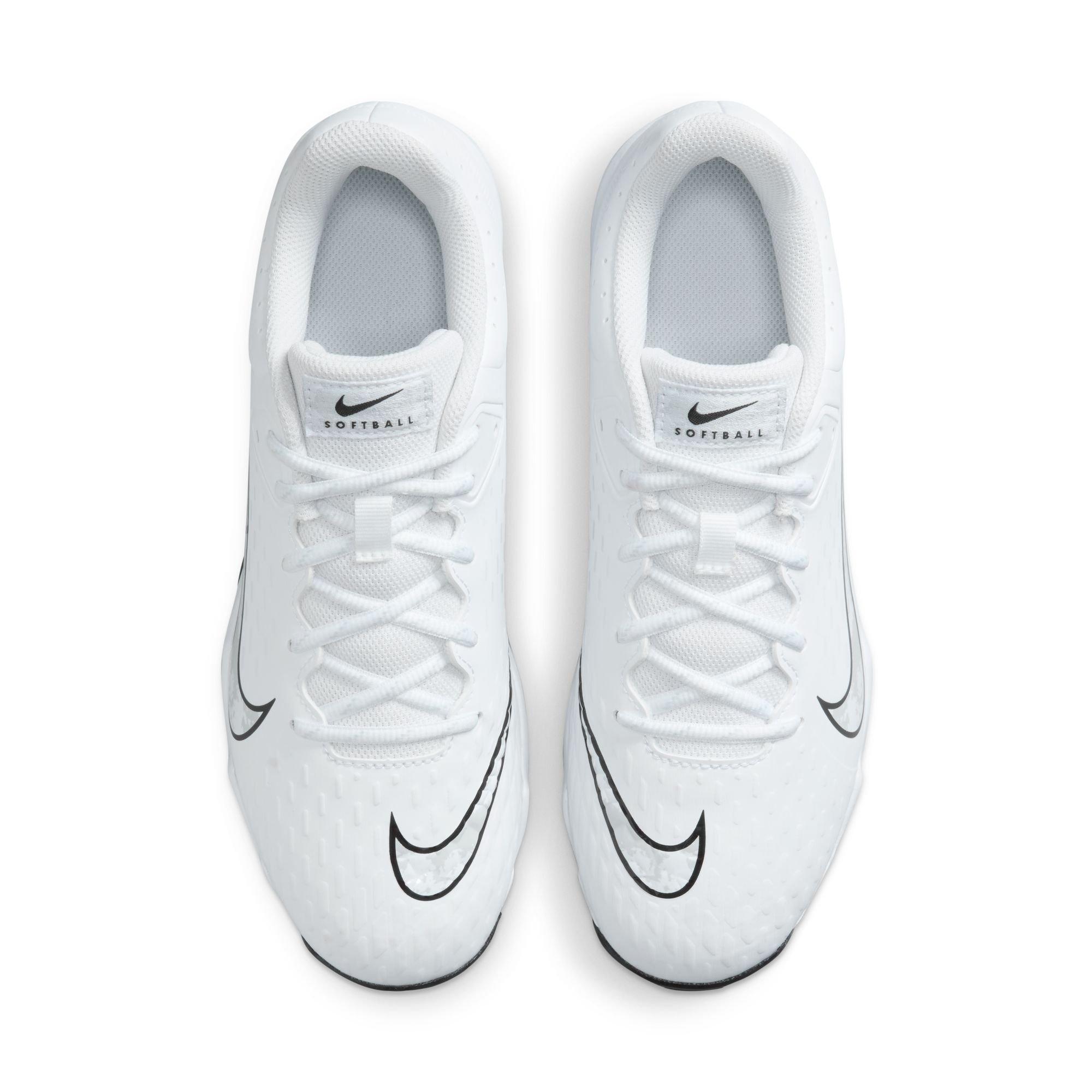 Nike Hyperdiamond 4 Keystone "White/Pure Platinum/Black" Women's Softball Cleat - WHITE/BLACK Thumbnail View 6