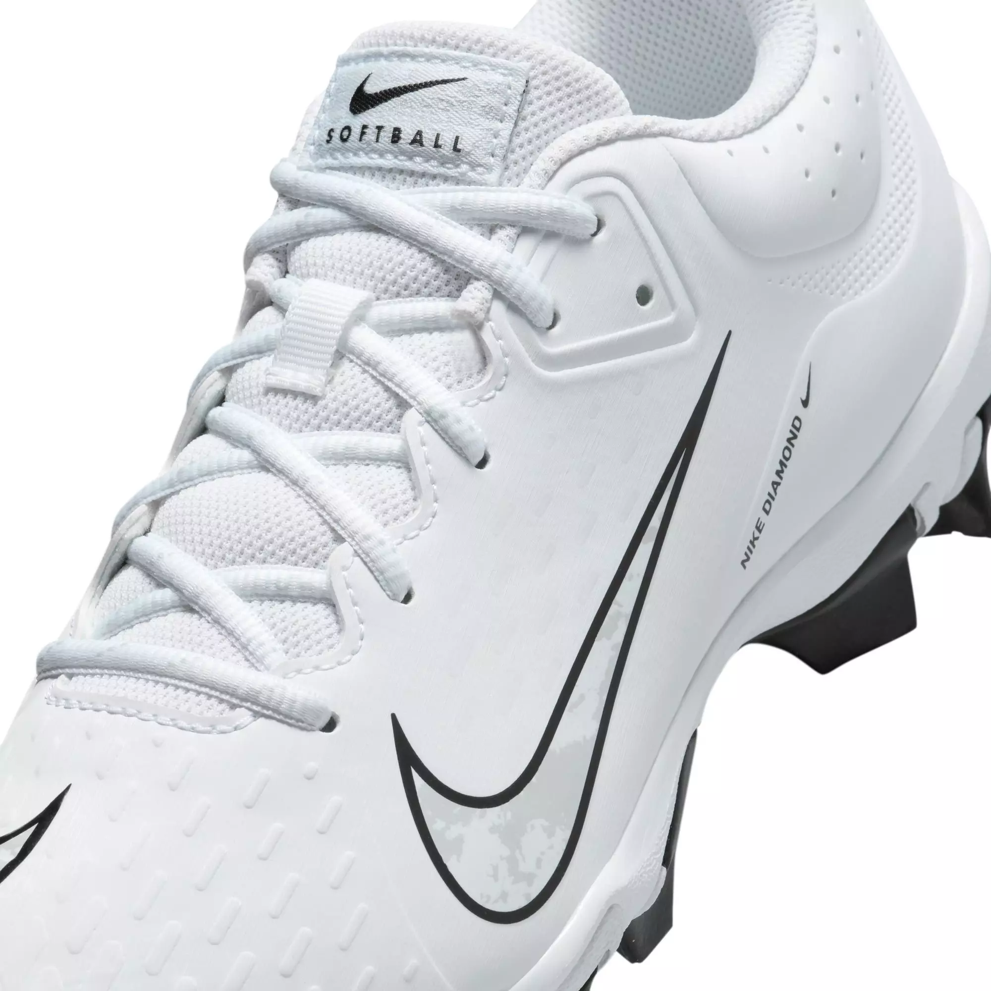 Nike Hyperdiamond 4 Keystone "White/Pure Platinum/Black" Women's Softball Cleat - WHITE/BLACK