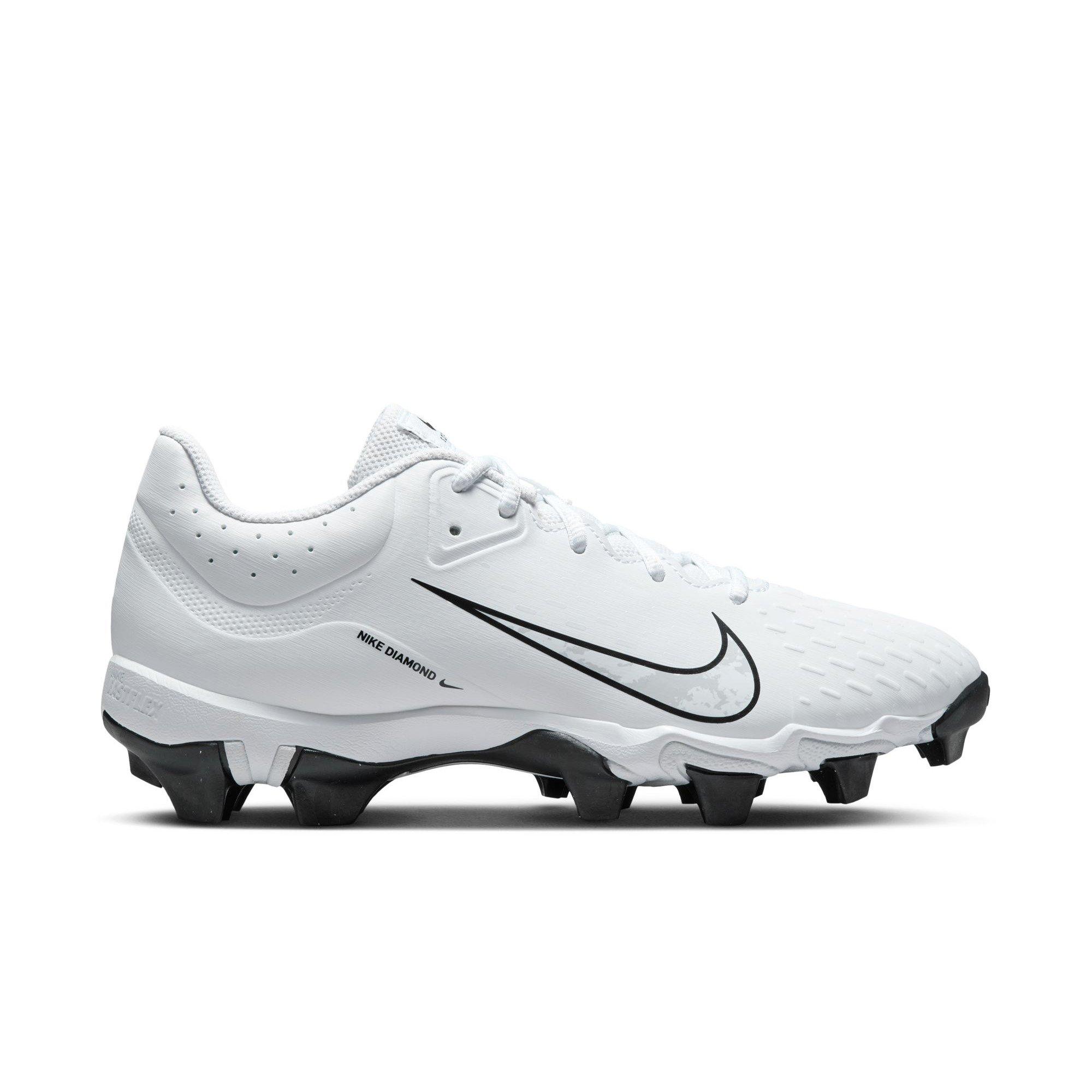 Nike Hyperdiamond 4 Keystone "White/Pure Platinum/Black" Women's Softball Cleat - WHITE/BLACK Thumbnail View 1