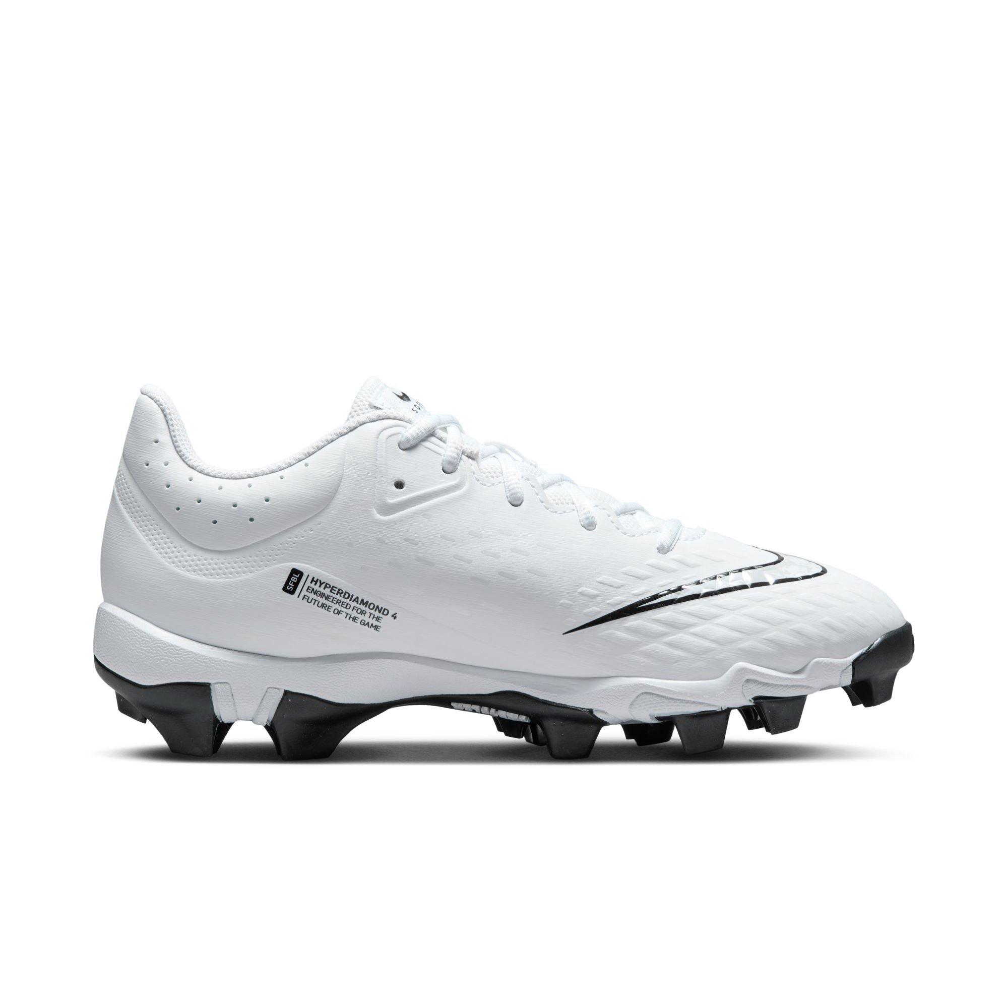 Nike Hyperdiamond 4 Keystone "White/Pure Platinum/Black" Women's Softball Cleat - WHITE/BLACK Thumbnail View 2