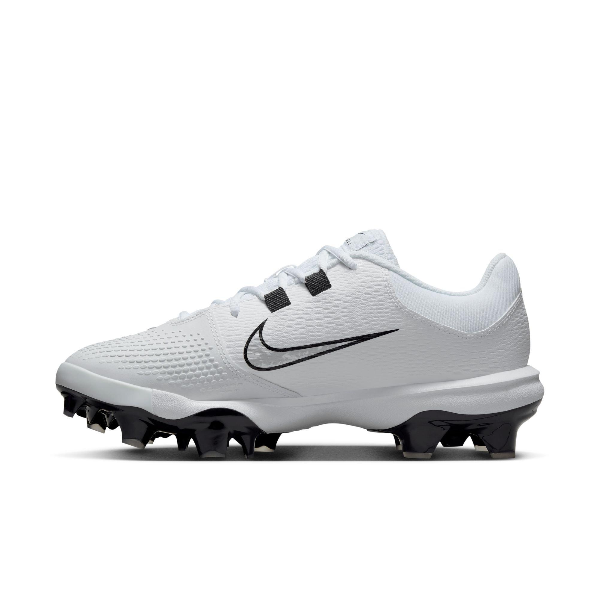 Nike Hyperdiamond 4 Pro MCS "White/Black/Pure Platinum" Women's Softball Cleat - WHITE/BLACK Thumbnail View 4