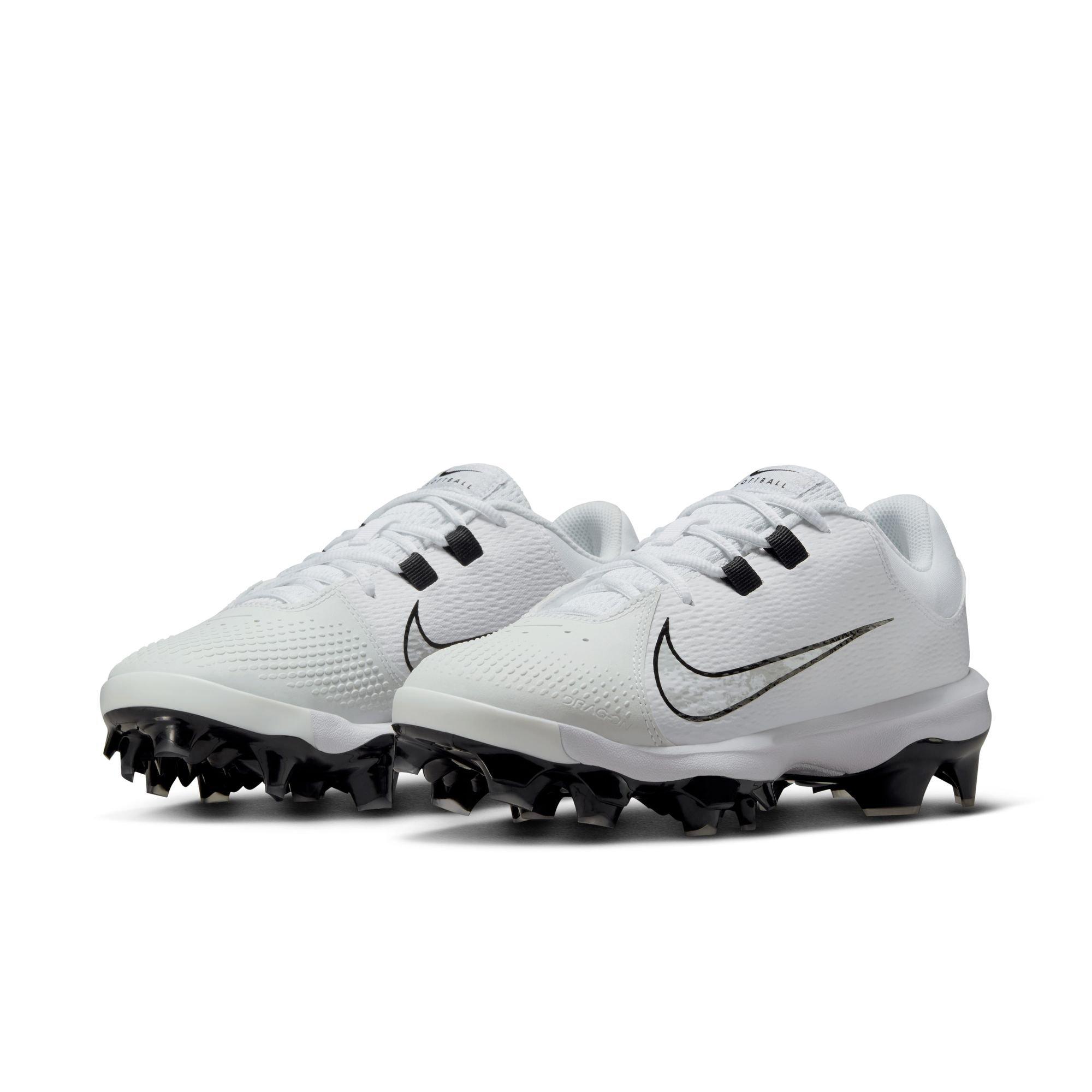 Nike Hyperdiamond 4 Pro MCS "White/Black/Pure Platinum" Women's Softball Cleat - WHITE/BLACK Thumbnail View 5