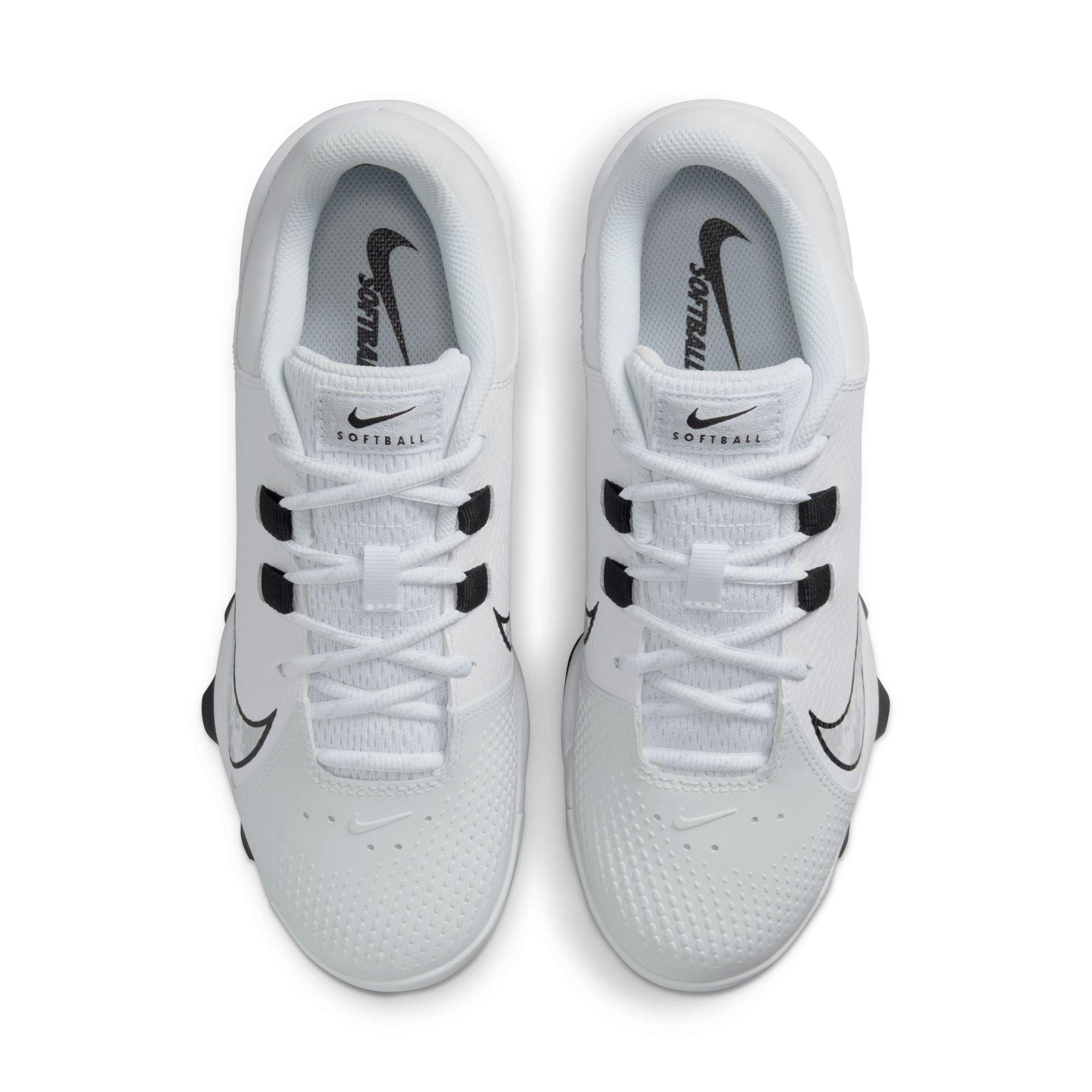 Nike Hyperdiamond 4 Pro MCS "White/Black/Pure Platinum" Women's Softball Cleat - WHITE/BLACK Thumbnail View 7