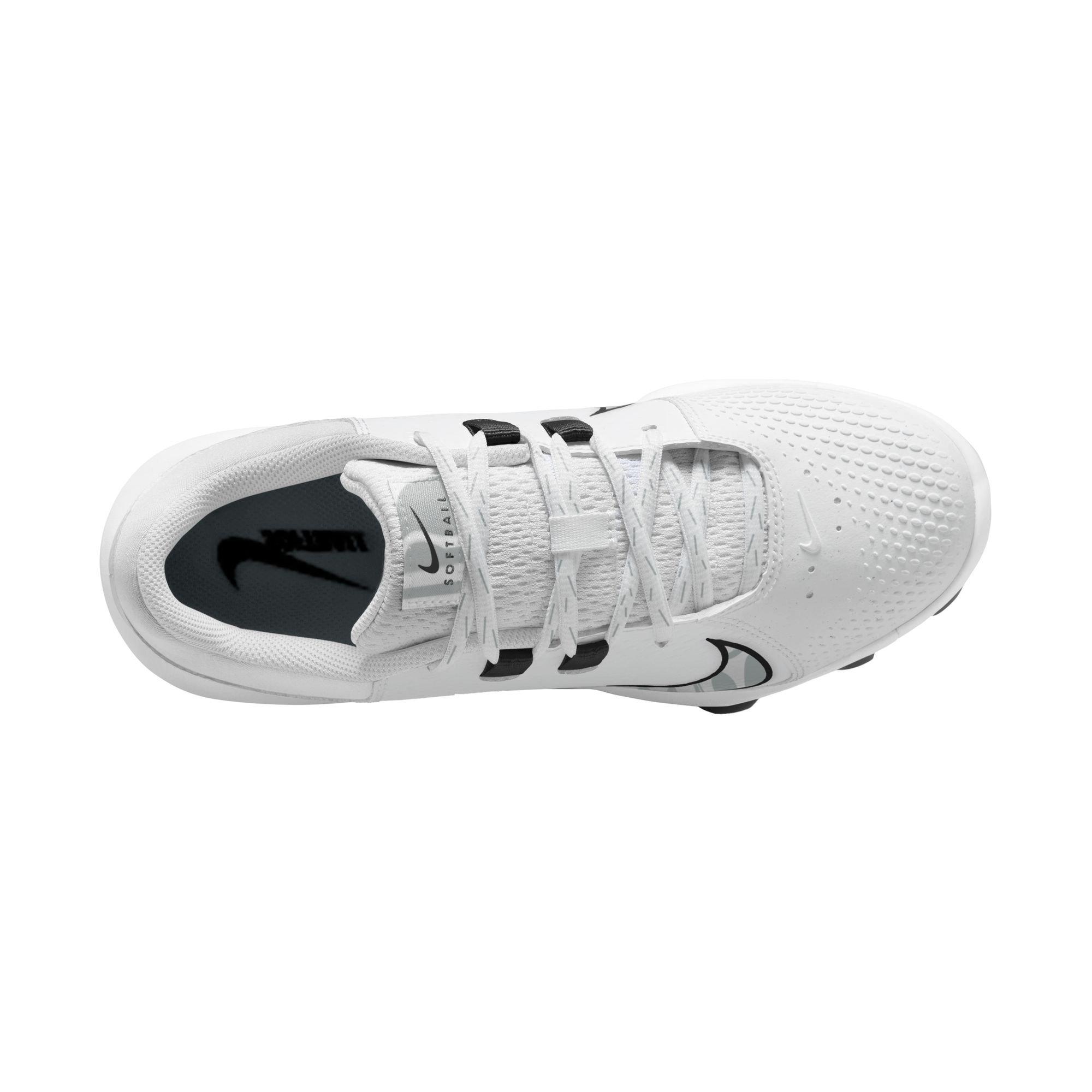 Nike Hyperdiamond 4 Pro MCS "White/Black/Pure Platinum" Women's Softball Cleat - WHITE/BLACK Thumbnail View 8