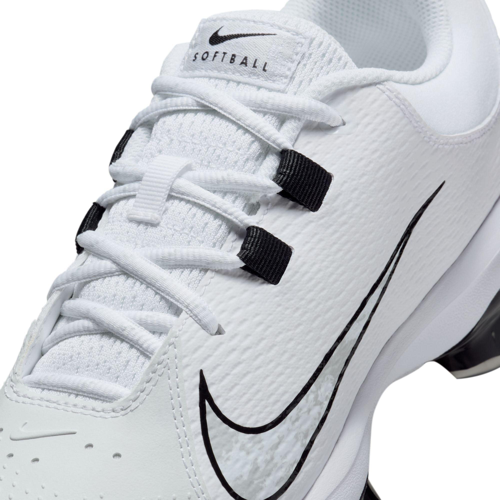 Nike Hyperdiamond 4 Pro MCS "White/Black/Pure Platinum" Women's Softball Cleat - WHITE/BLACK Thumbnail View 10