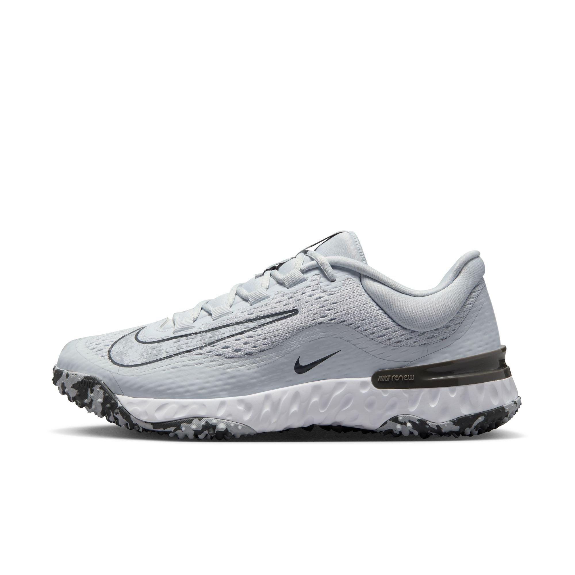 Nike Alpha Huarache Elite 4 Turf "Pure Platinum/Wolf Grey/Iron Grey/White" Women's Softball Shoe - GREY/BLACK Thumbnail View 3