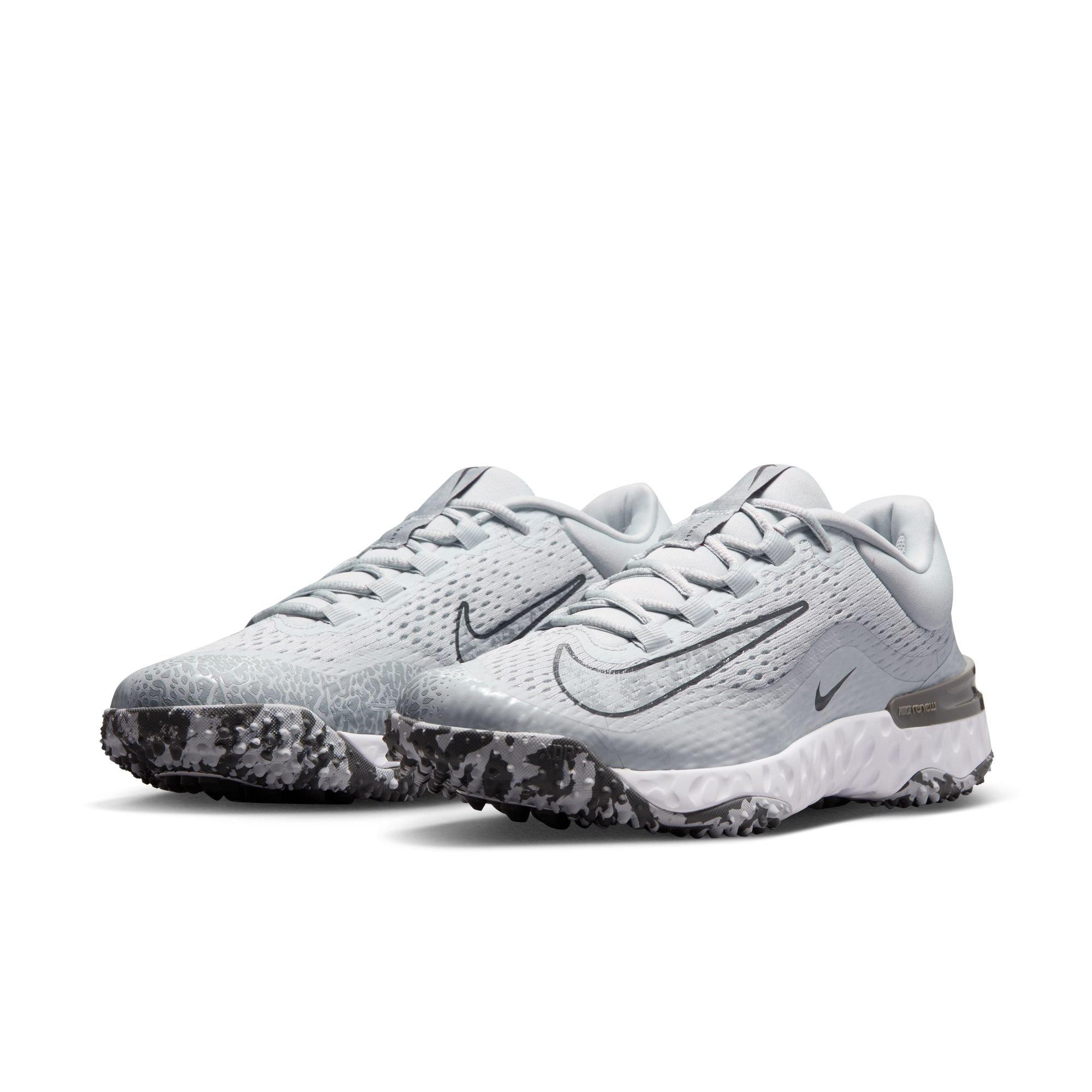 Nike Alpha Huarache Elite 4 Turf "Pure Platinum/Wolf Grey/Iron Grey/White" Women's Softball Shoe - GREY/BLACK Thumbnail View 5