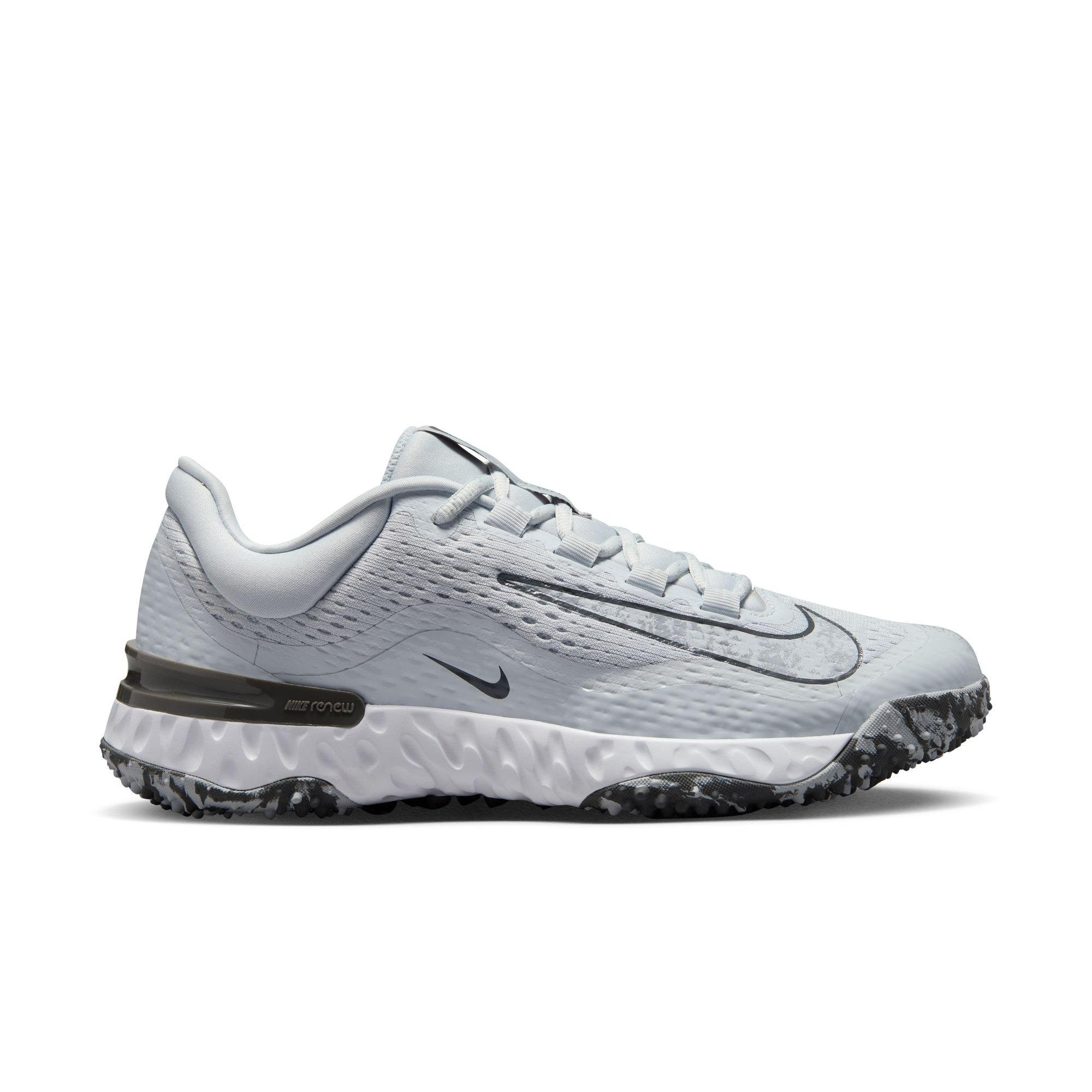 Nike Alpha Huarache Elite 4 Turf "Pure Platinum/Wolf Grey/Iron Grey/White" Women's Softball Shoe