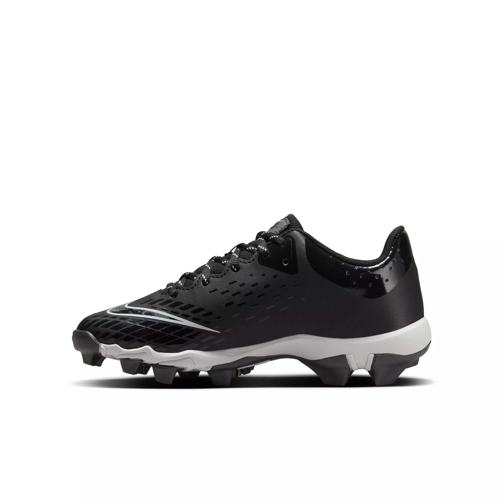 Nike Hyperdiamond 4 Keystone GG "Black/Iron Grey/Pure Platinum" Grade School Girls' Softball Cleat - BLACK/WHITE