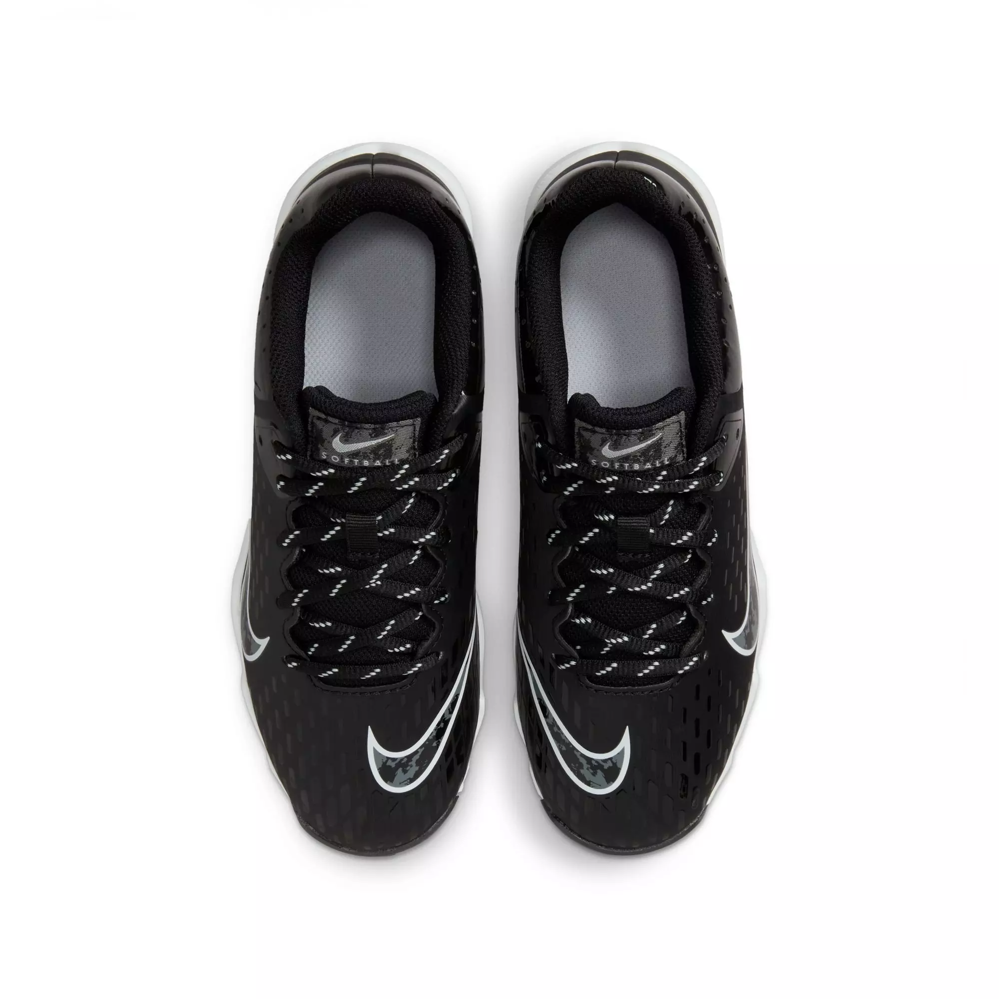 Nike Hyperdiamond 4 Keystone GG "Black/Iron Grey/Pure Platinum" Grade School Girls' Softball Cleat - BLACK/WHITE