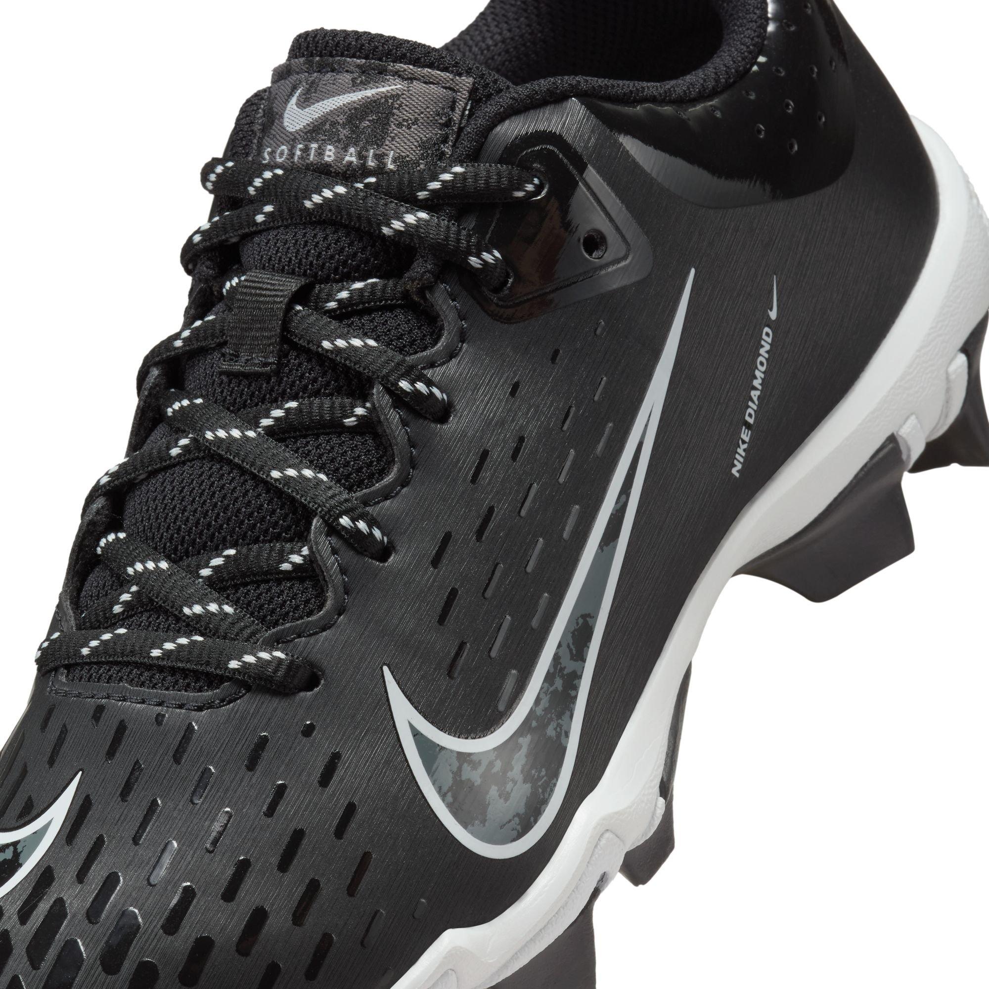 Nike Hyperdiamond 4 Keystone GG Grade School Girls'  Shoe "Black/Iron Grey/Pure Platinum"