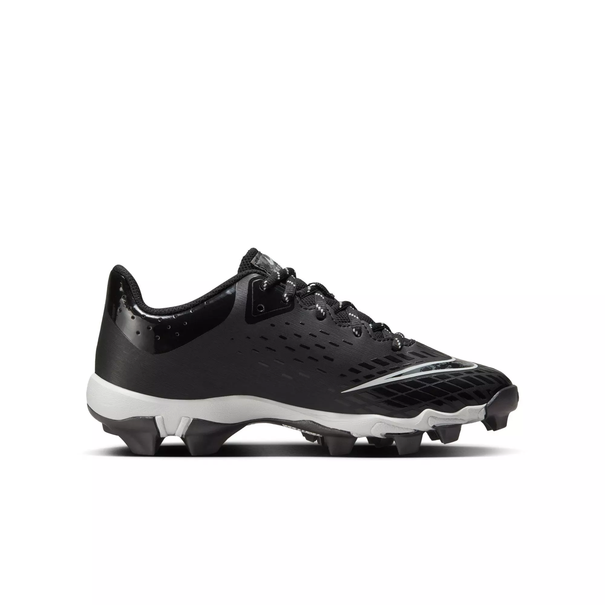 Nike Hyperdiamond 4 Keystone GG "Black/Iron Grey/Pure Platinum" Grade School Girls' Softball Cleat - BLACK/WHITE