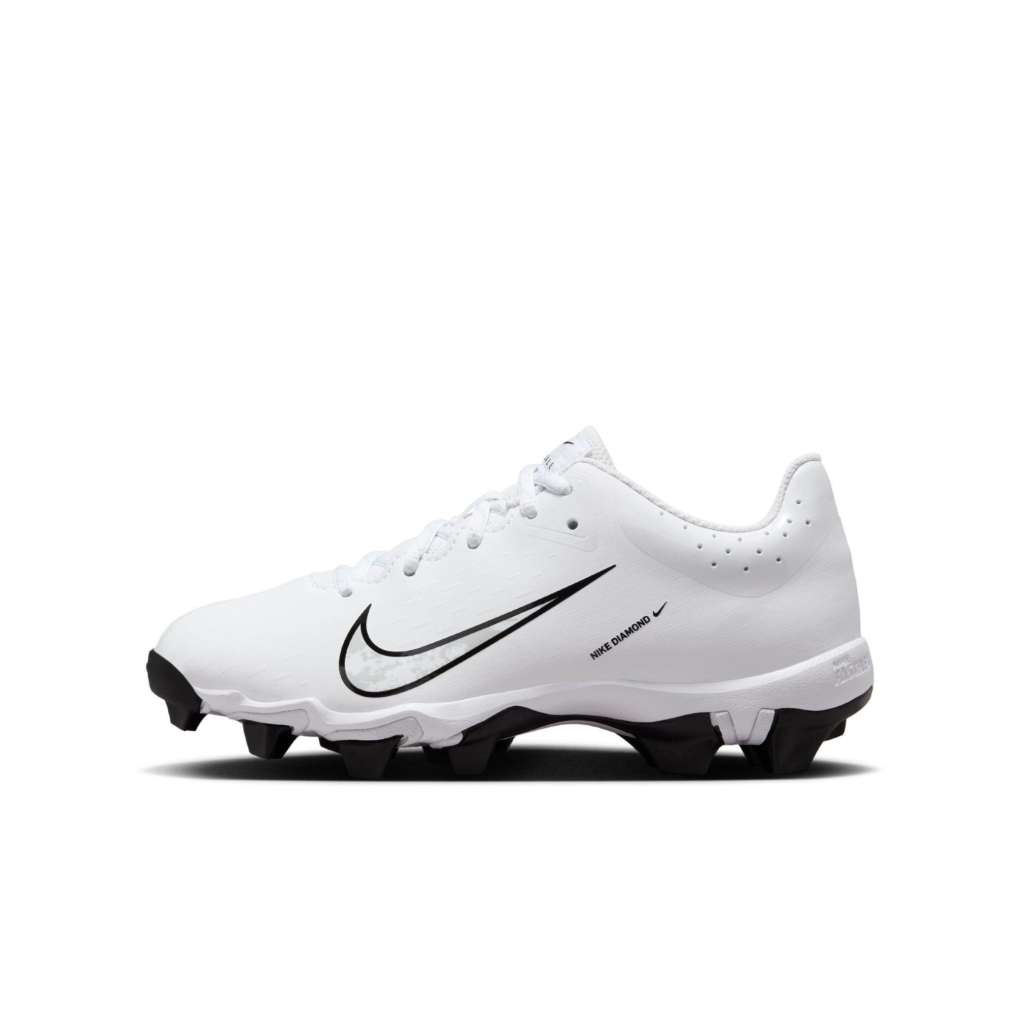 Nike Hyperdiamond 4 Keystone  Grade School Girls' "White/Pure Platinum/Black" Baseball Cleat