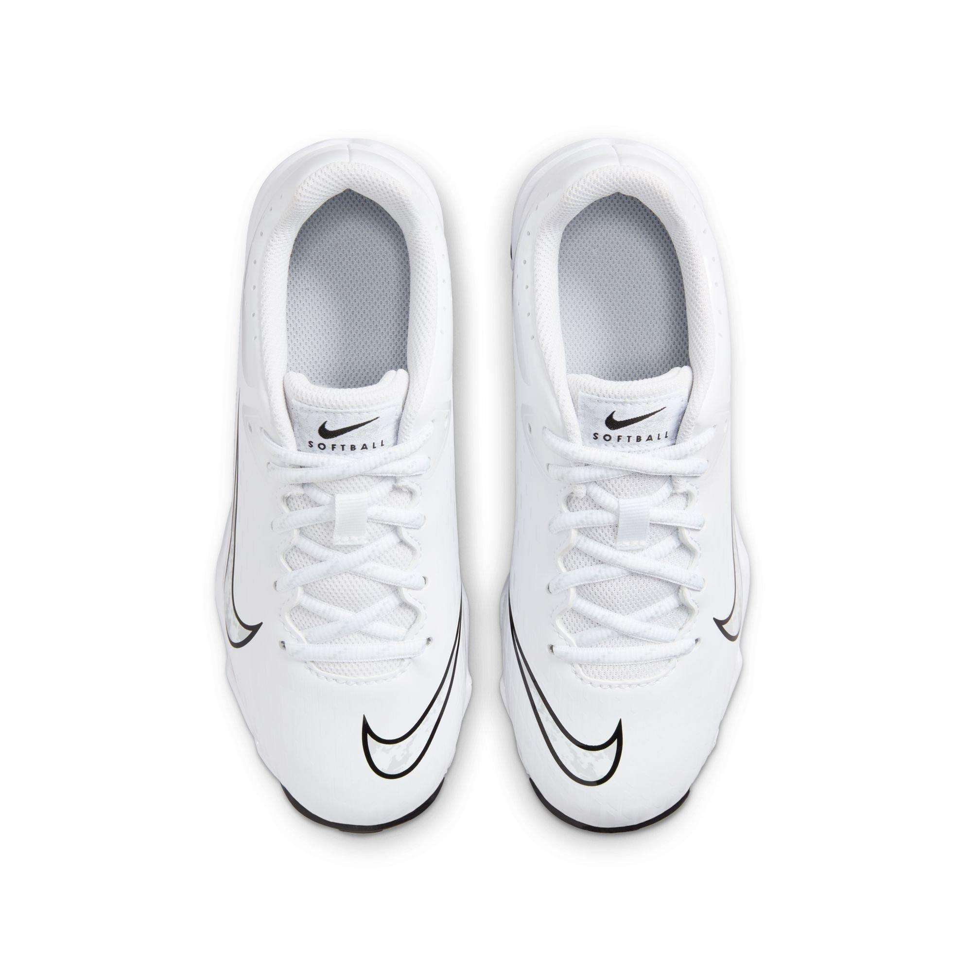 Nike Hyperdiamond 4 Keystone  Grade School Girls' "White/Pure Platinum/Black" Baseball Cleat