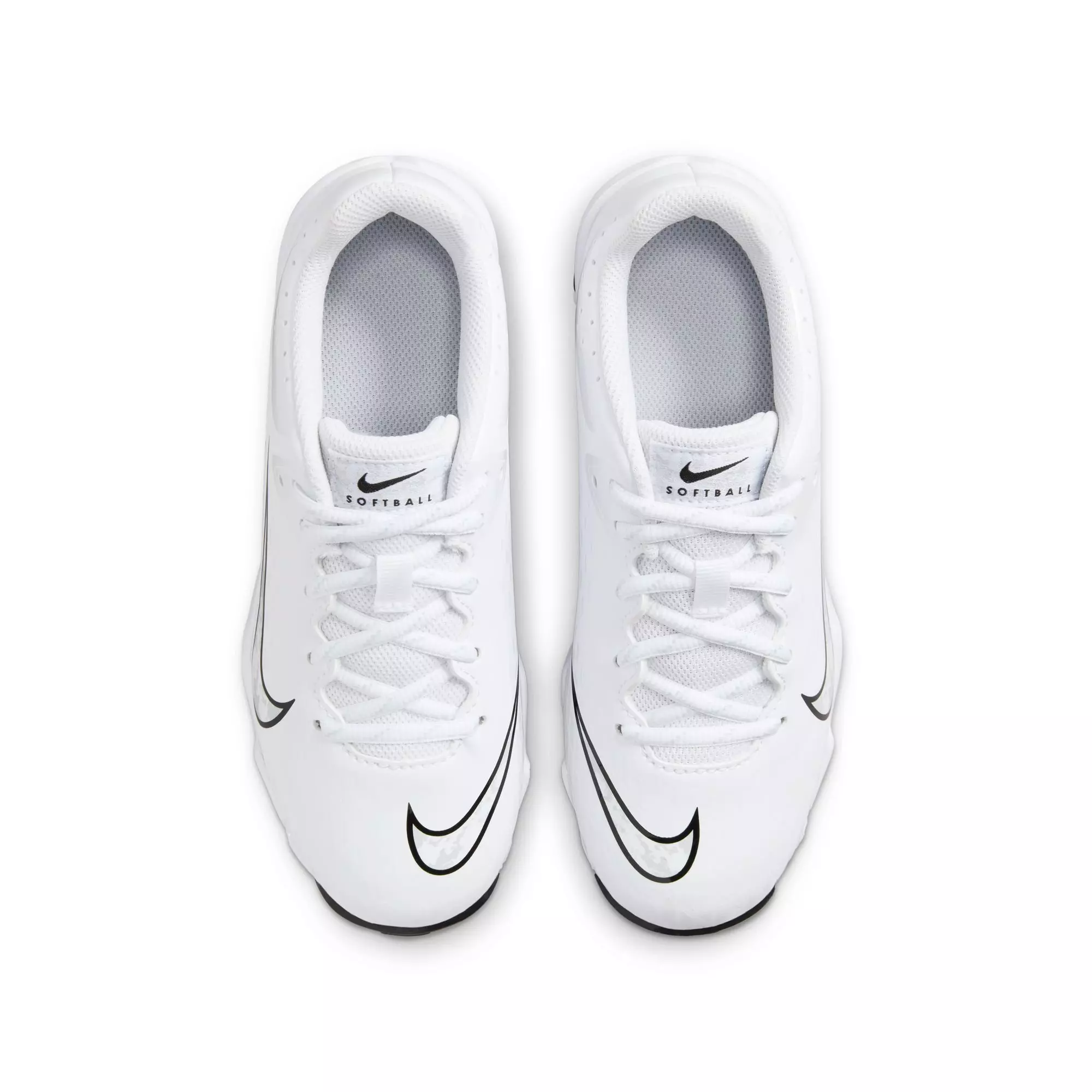 Nike Hyperdiamond 4 Keystone Grade School Girls' "White/Pure Platinum/Black" Softball Cleat - WHITE/BLACK