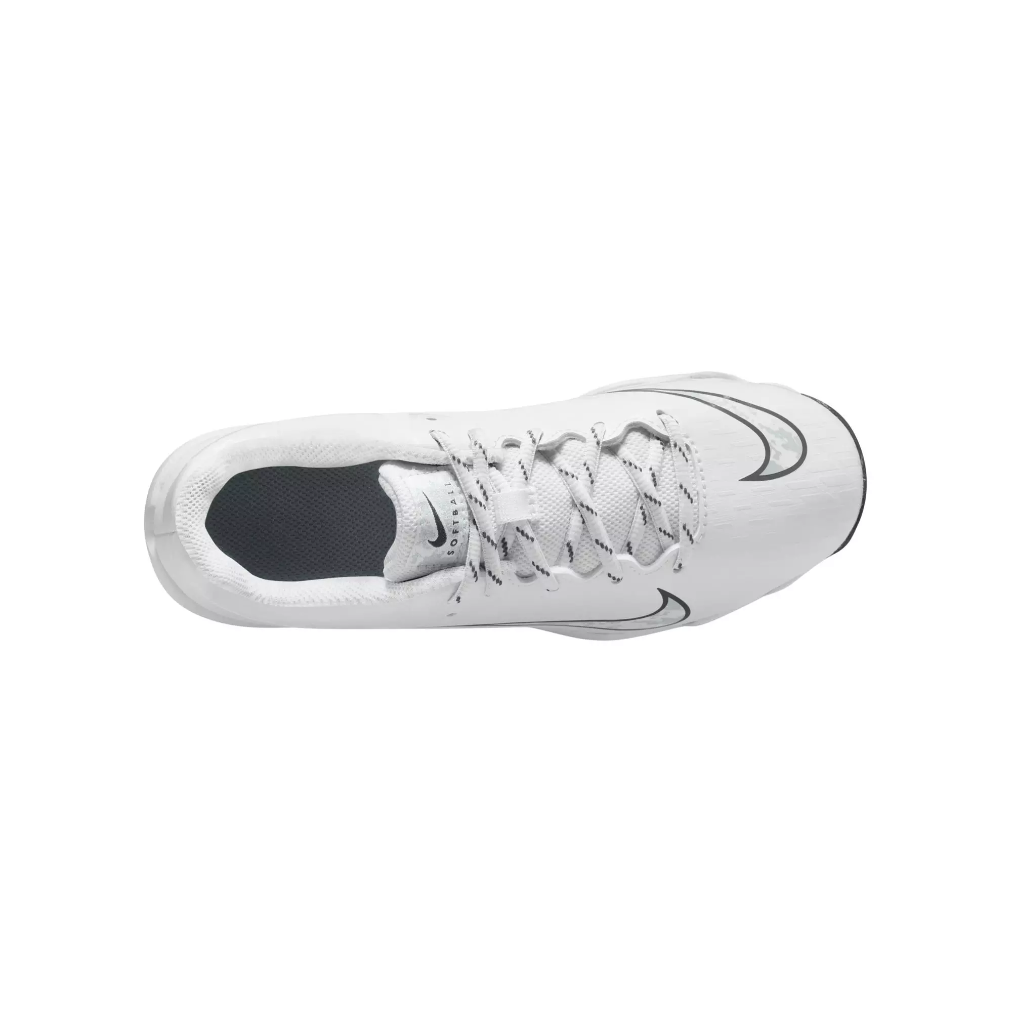 Nike Hyperdiamond 4 Keystone Grade School Girls' "White/Pure Platinum/Black" Softball Cleat - WHITE/BLACK